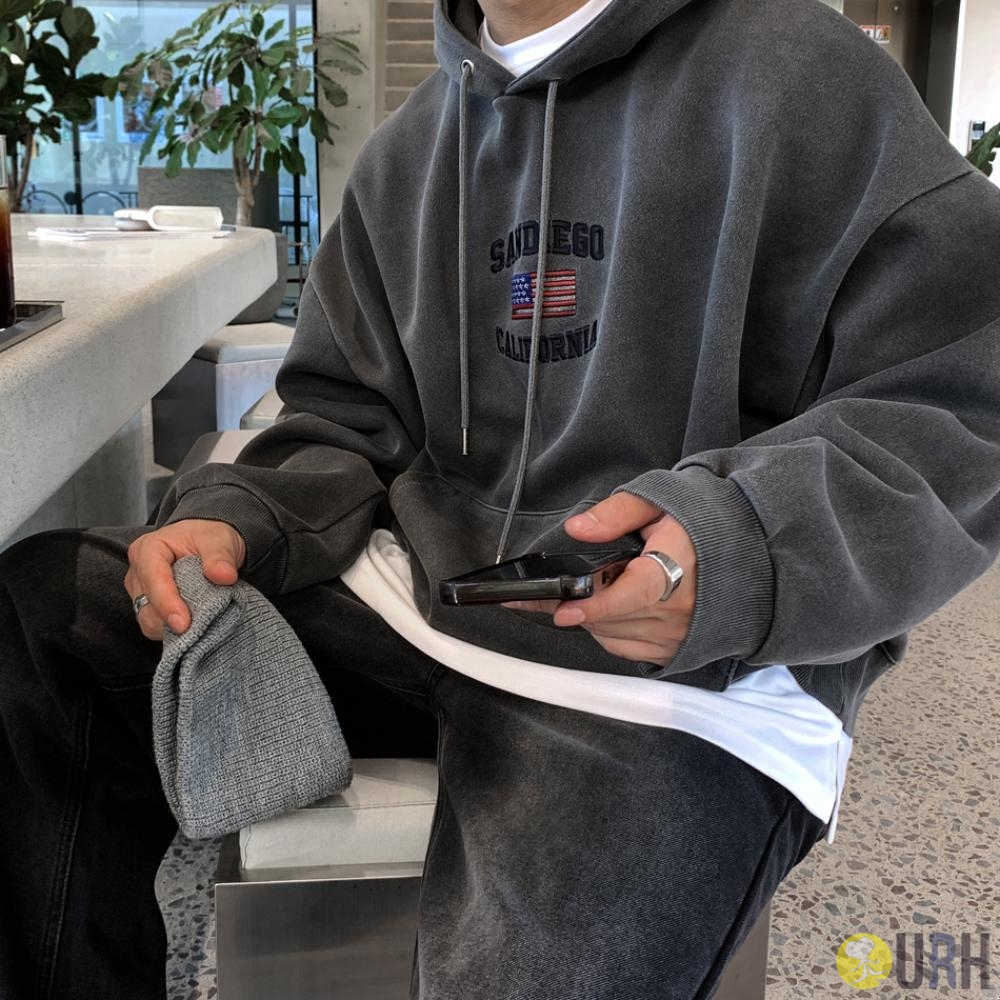 【100%保證韓國直送】San Diego 刺繡 Pigment Overfit Hoodie [4 color] RL113779