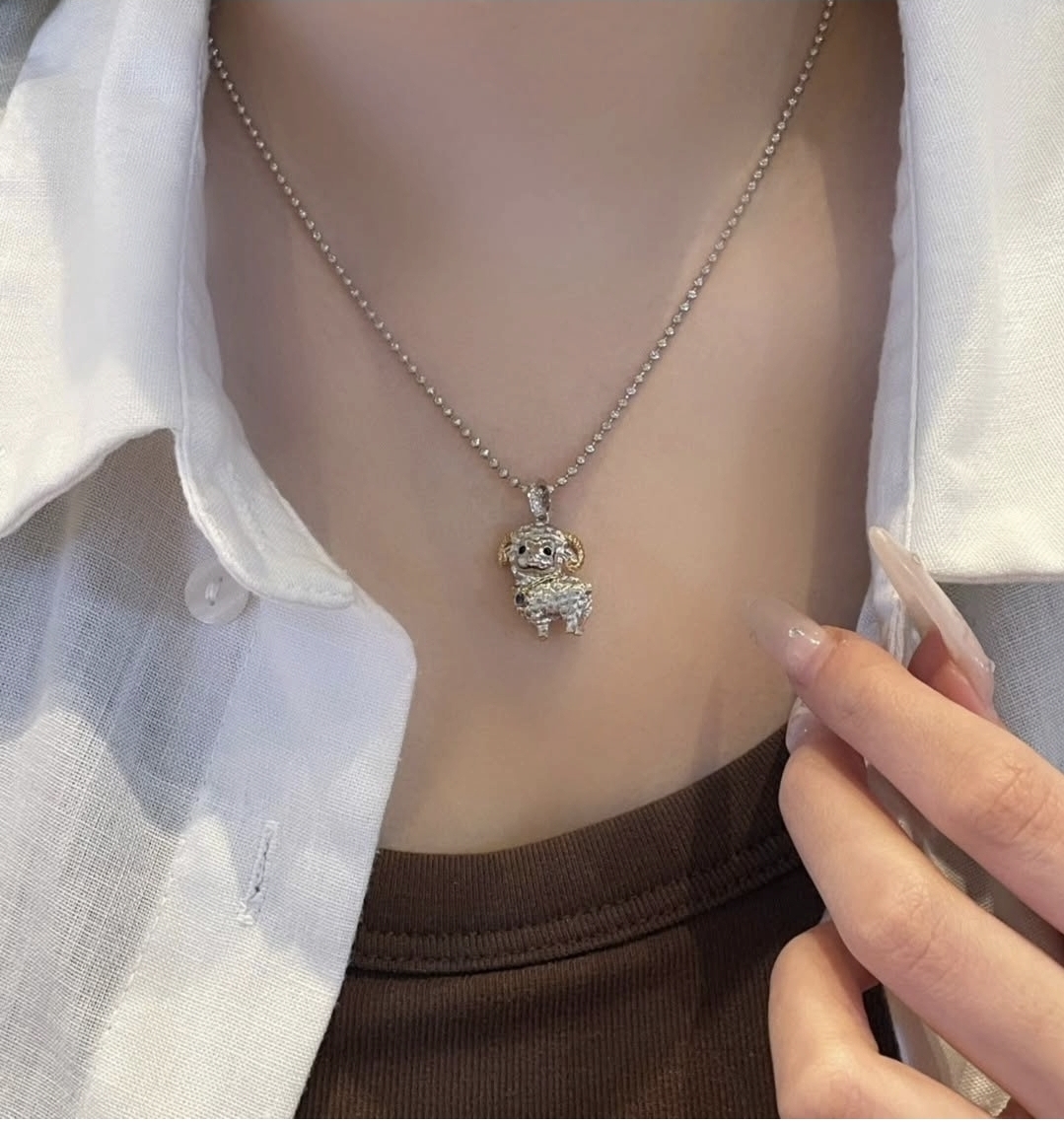 18K鑽石吊墜-羊 S0.04 d0.03 G3.5g