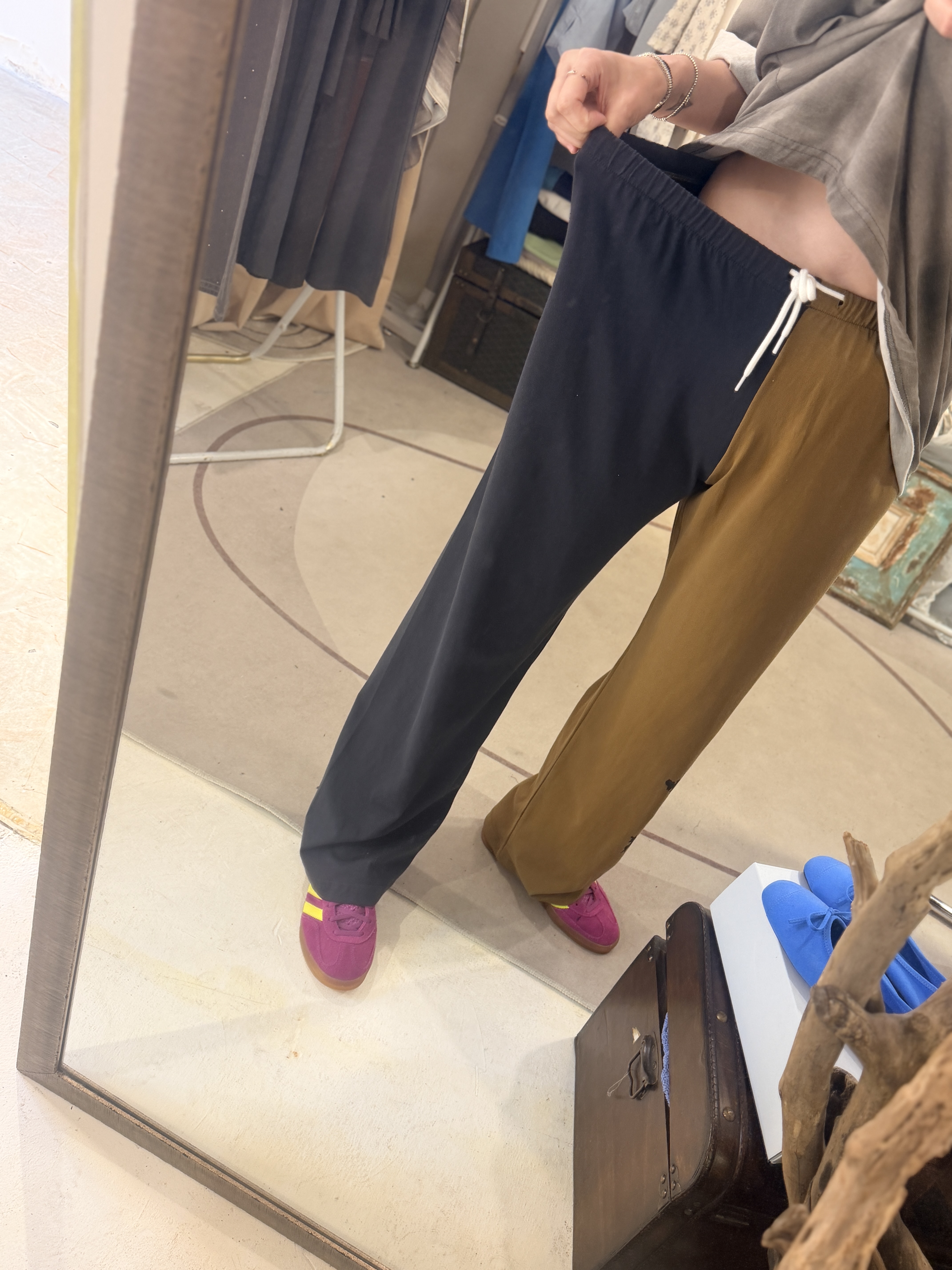 2tone cotton pants