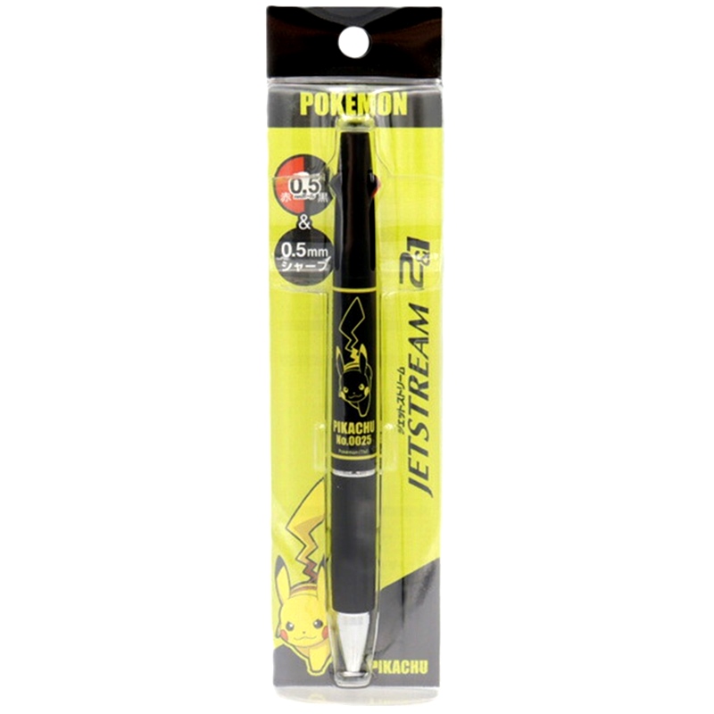 現貨｜Pokemon 比卡超 Pikachu 日本製 uni Jetstream 2&1 多功能3用筆 0.5mm 2色原子筆 + 0.5mm 鉛芯筆 (337 7290 06)