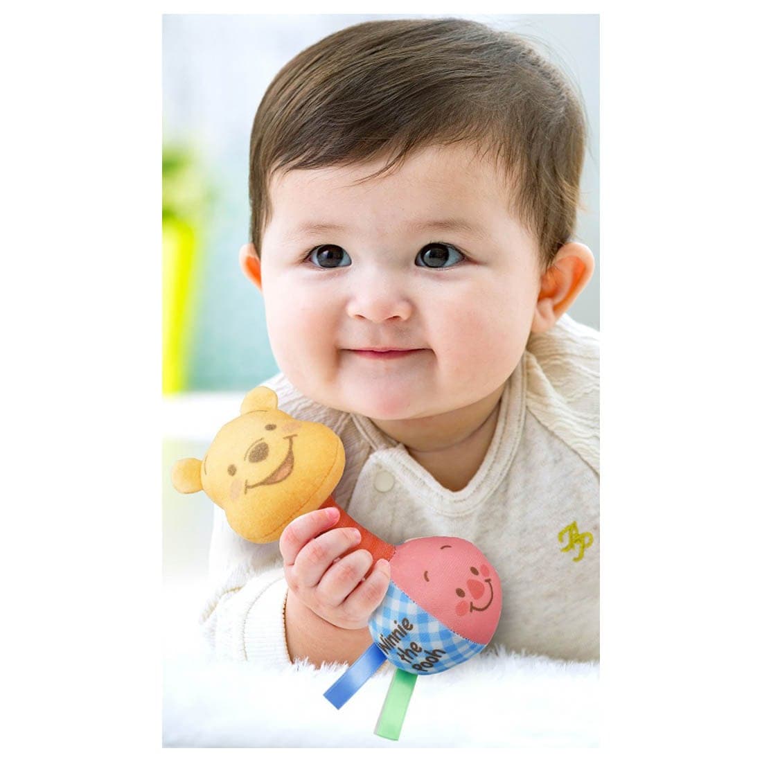 現貨🌸日本直送 |TAKARA TOMA迪士尼小熊維尼布藝軟擠壓搖鈴安撫玩具