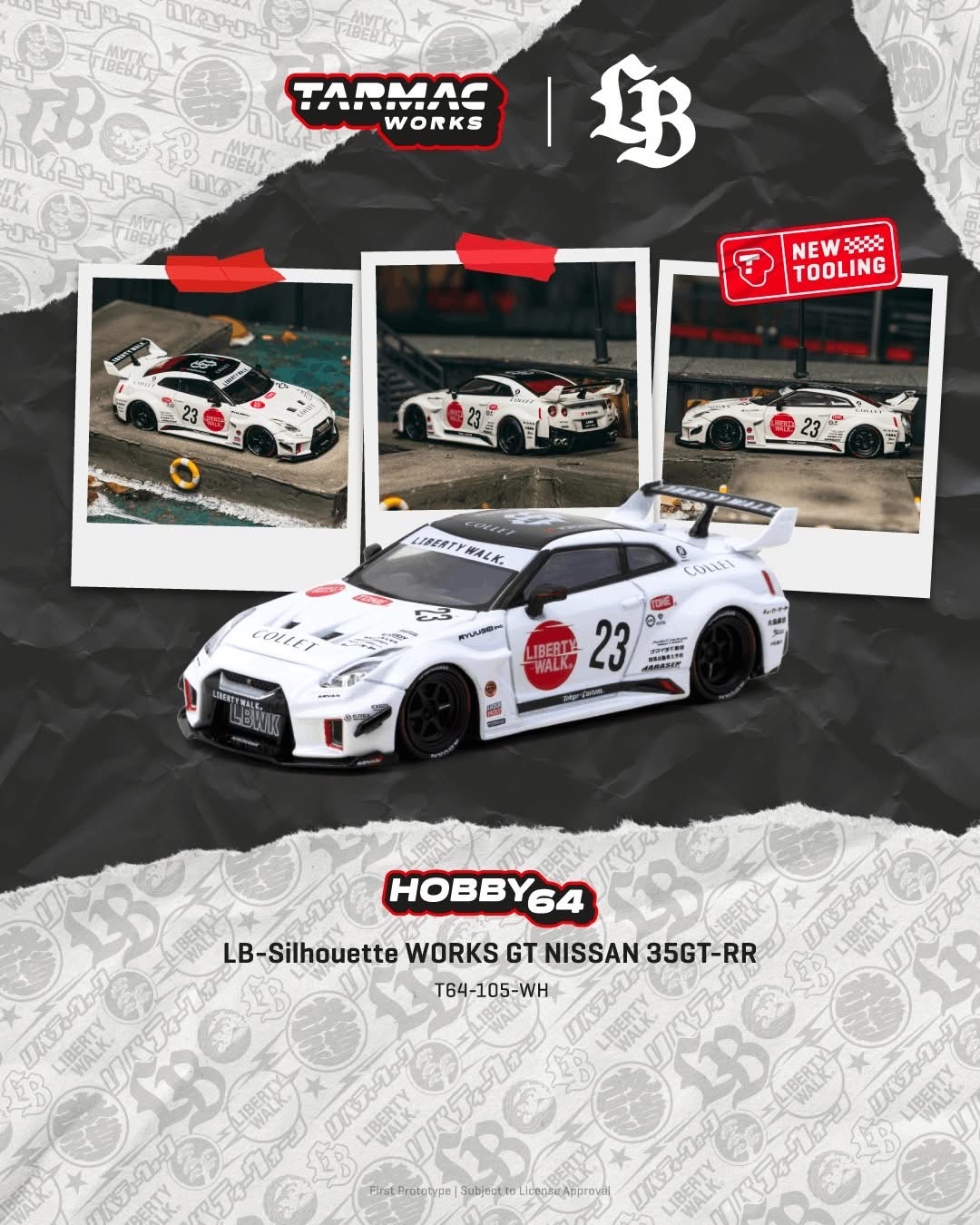 （預訂 Pre Order) Tarmac Works  ( T64-105-WH ) LB-Silhouette WORKS GT NISSAN 35GT-RR White