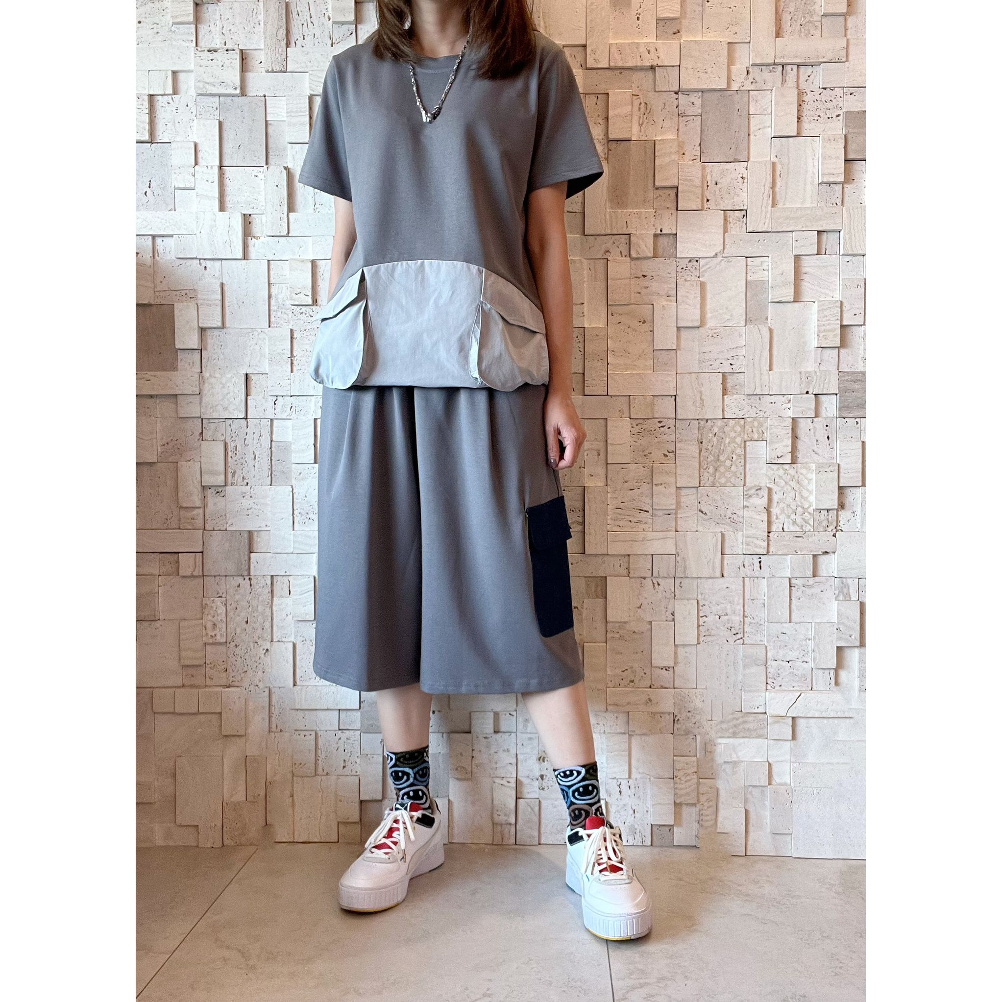 S00290棉拼風褸質料套裝