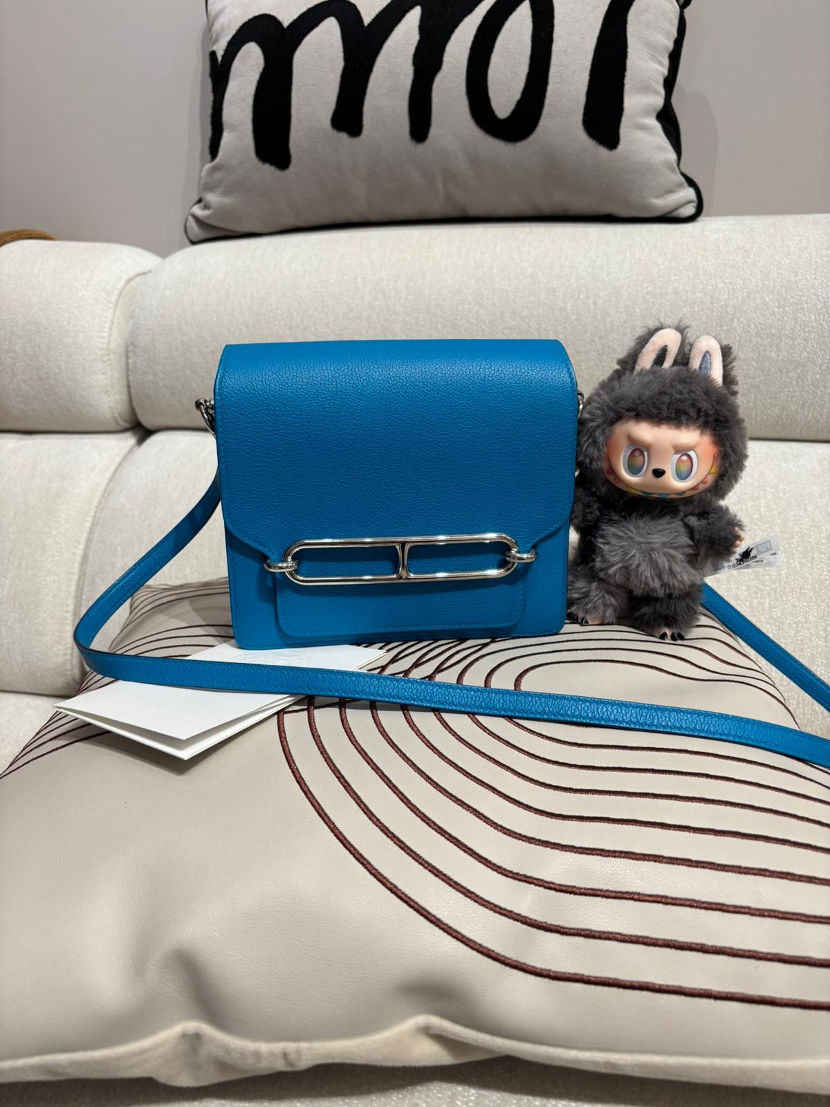 Hermes mini roulis,blue frida,STAMP Z 100%Authentic,98%new ✅收據✅dust bag✅box