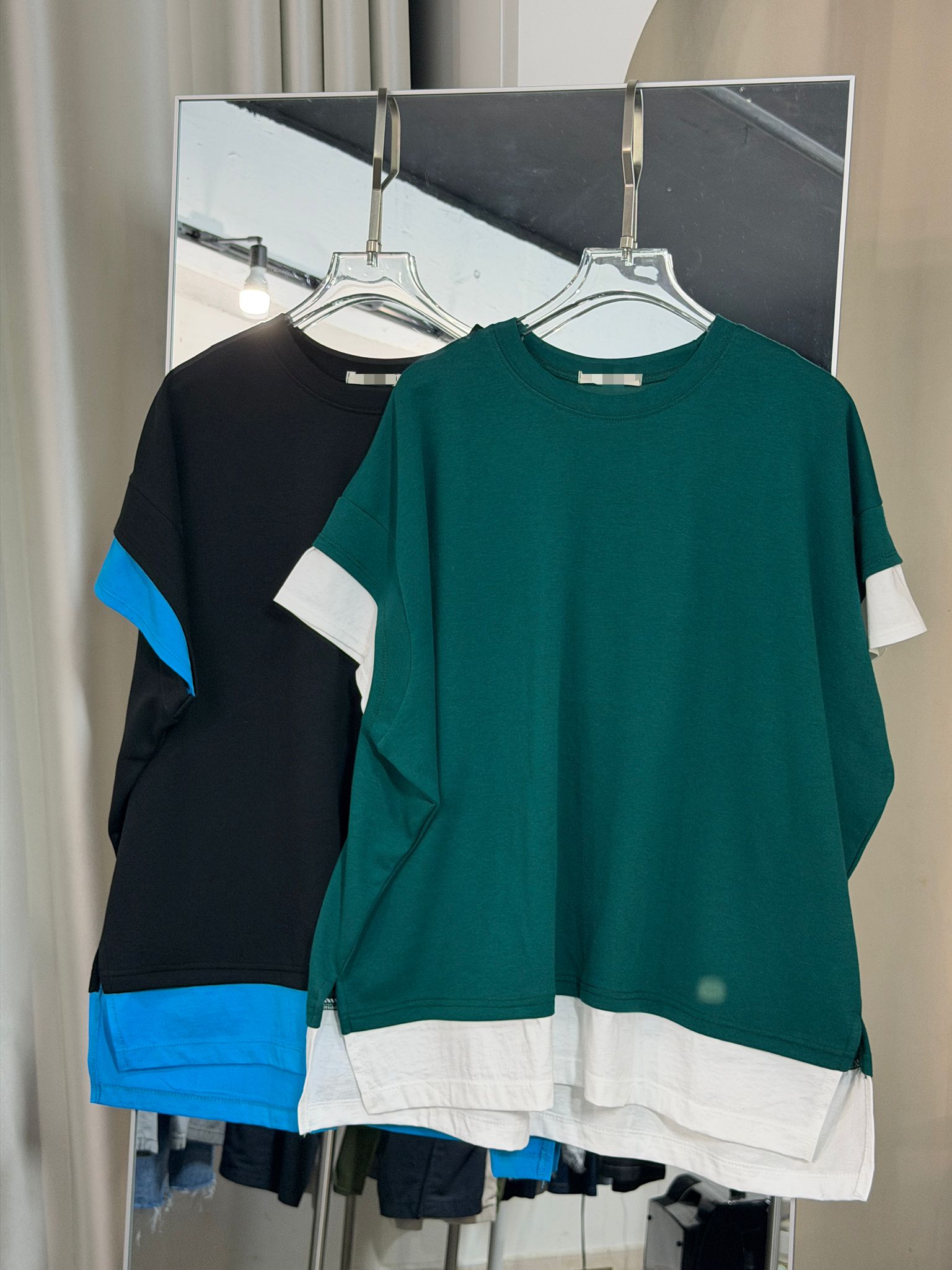 撞色拼接寬鬆休閒T恤