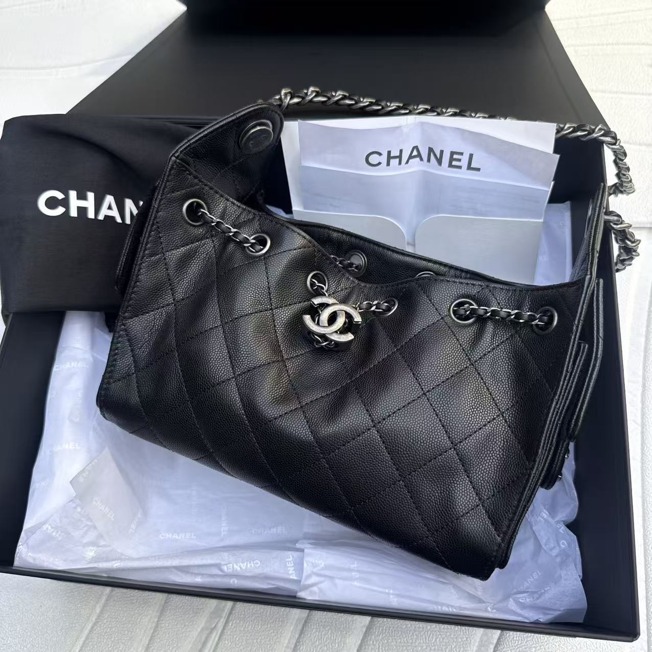 《香港正單》Chanel mini25bag黑色銀扣做舊斷貨王‼️