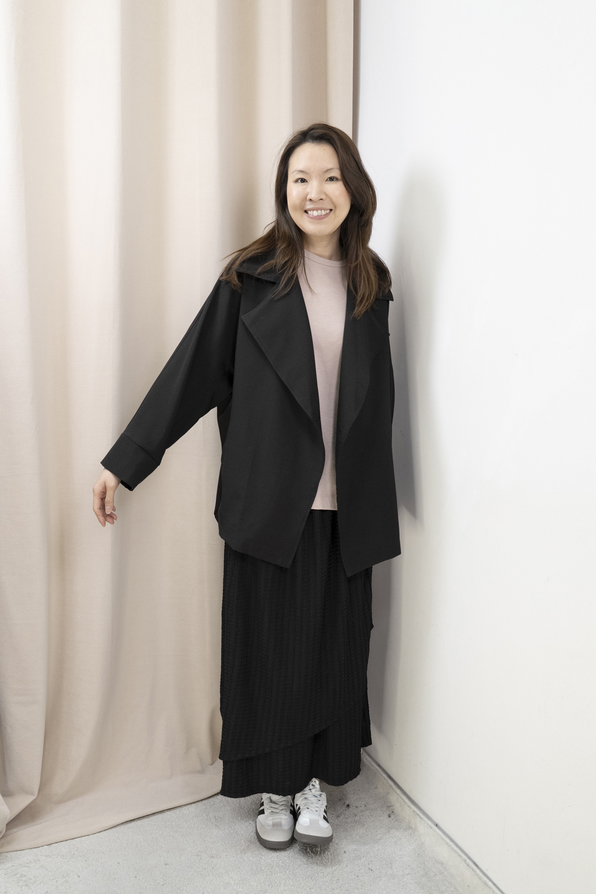 高質布紋理Top（玫紅色）