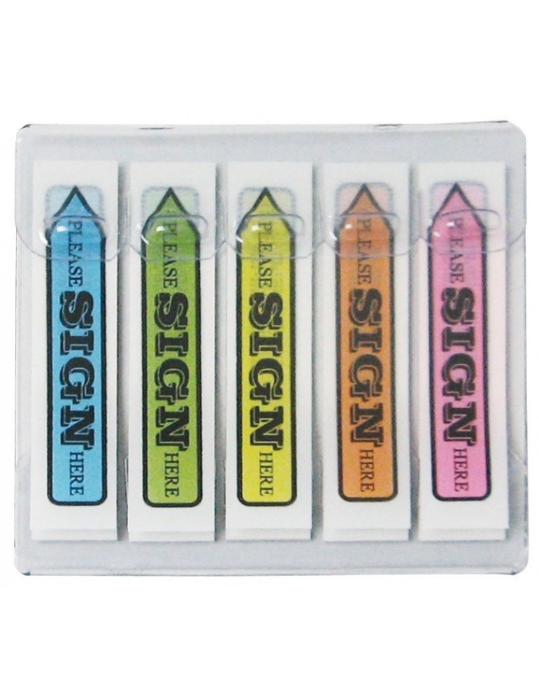 CBE Sticky Note 14019 – Removable Sticky Flag "Please Sign Here" (5 Neon Colours, 20 Sheets x 5 Pads)