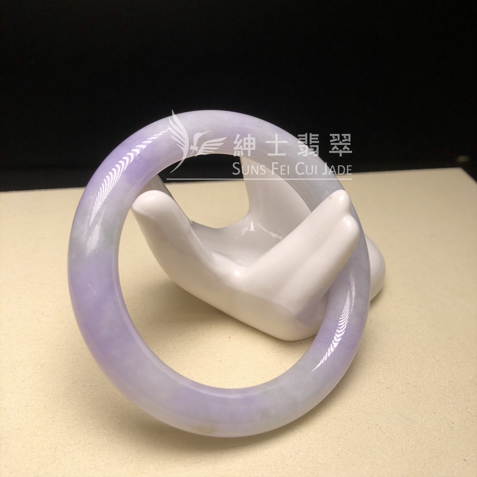 C03918  會卡蠟皮紫羅蘭圓鐲55.5mm 