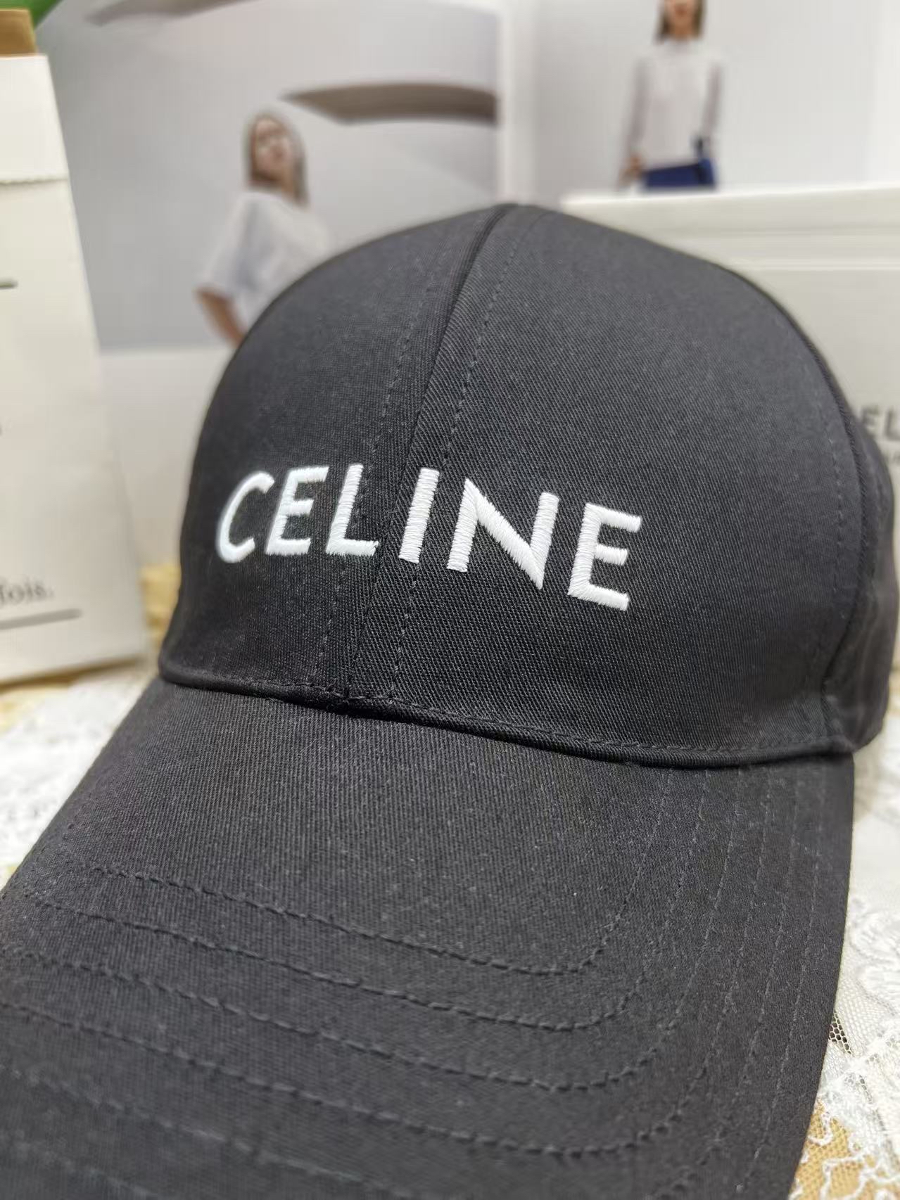 Celine 字母Logo刺繡棒球帽