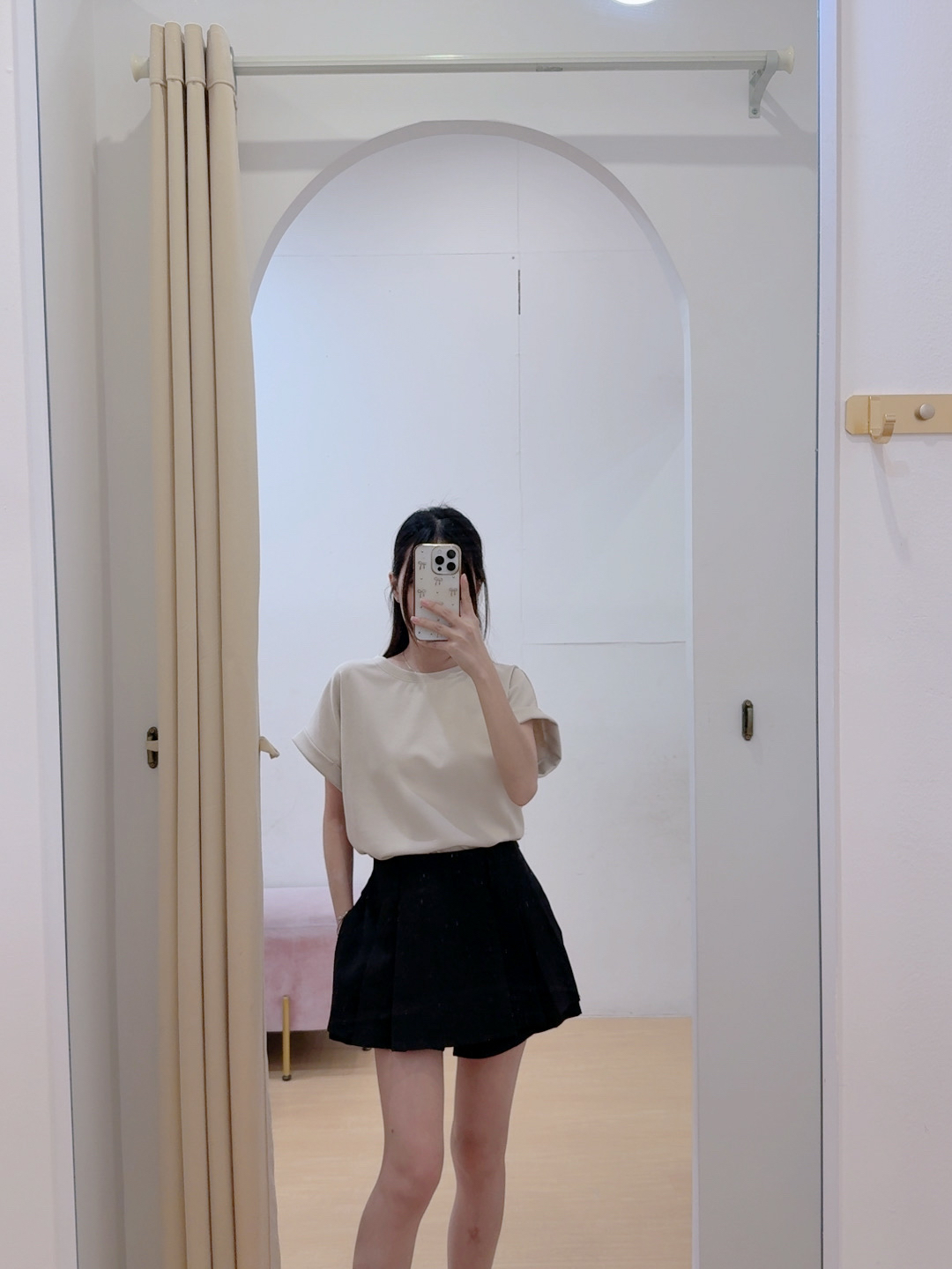 太空棉半袖卷边oversize 上衣R2956