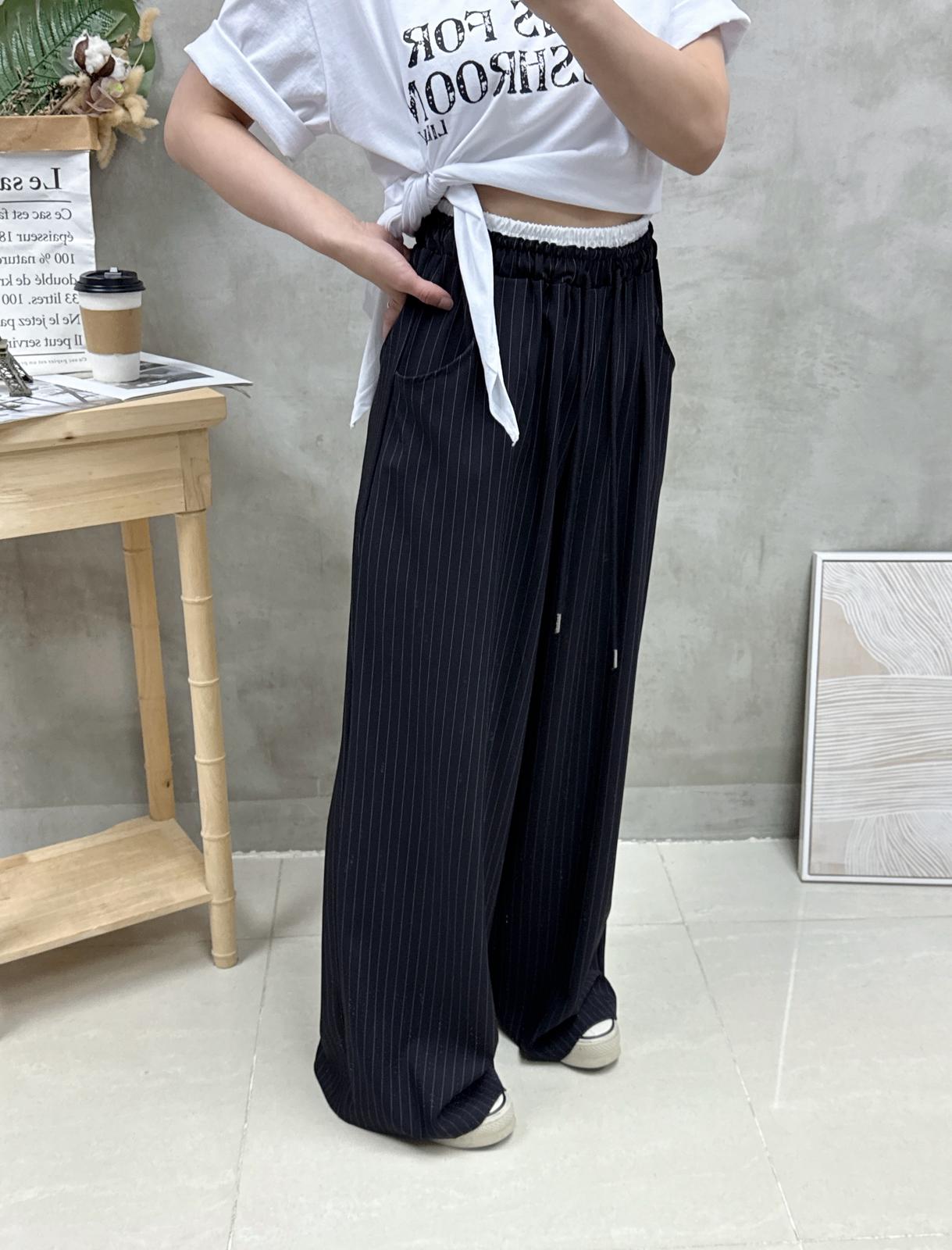 G01 拼色腰條子休閑褲