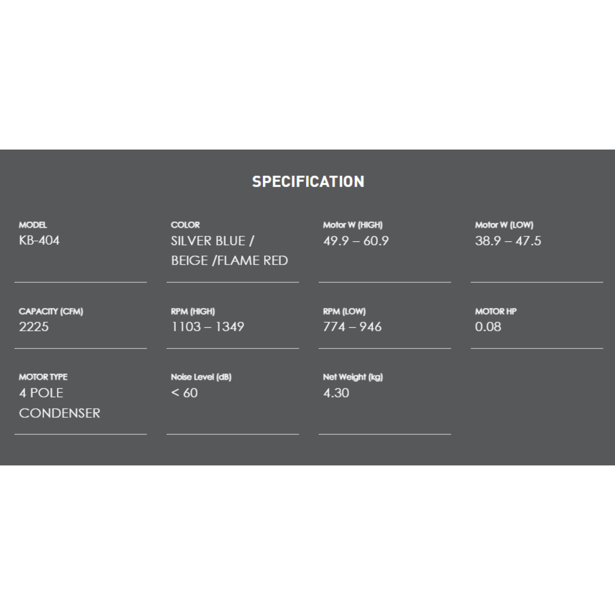 KDK 16" Table Fan (KB-404)