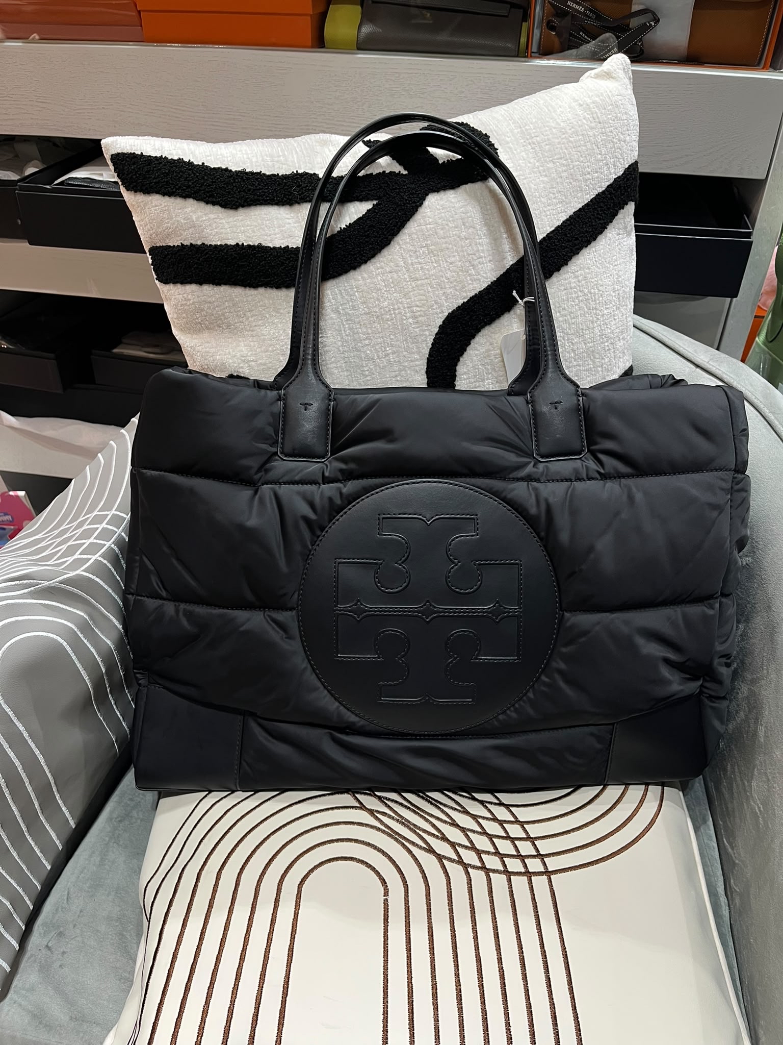 Tory Burch ella puffer tote bag  100%Authentic ,95%New✅Dust bag 