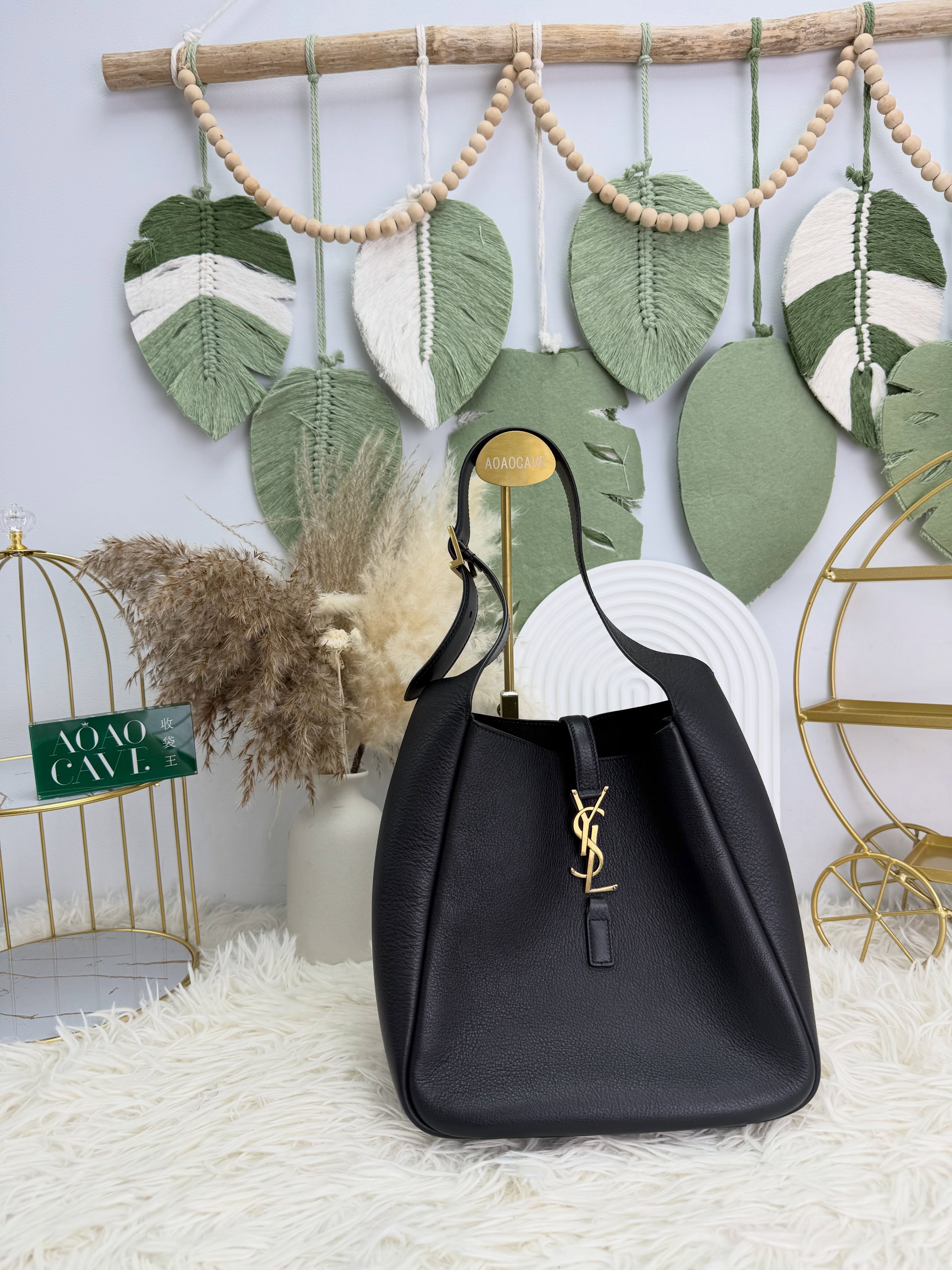 Ysl👜 PRE OWNED 🛍️hobo黑金水桶 🖤