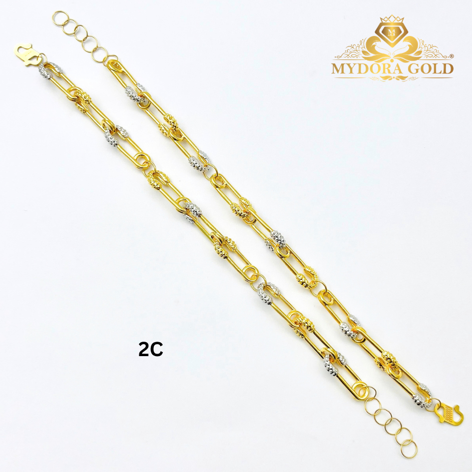 MYDORA Rantai Tangan Fesyen Safety Pin Link l EMAS 916/22K