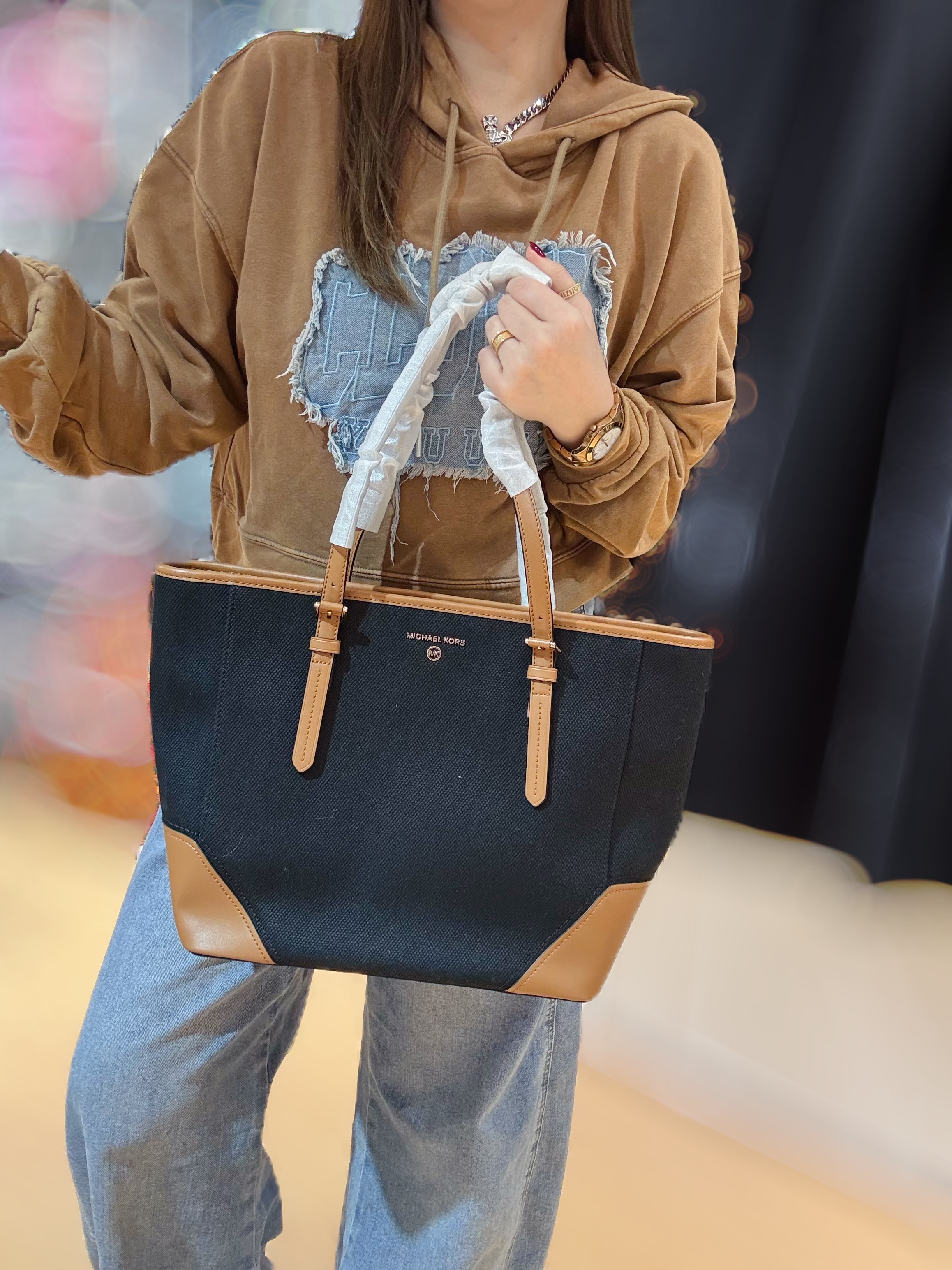 Michael kors Aria zip tote blk