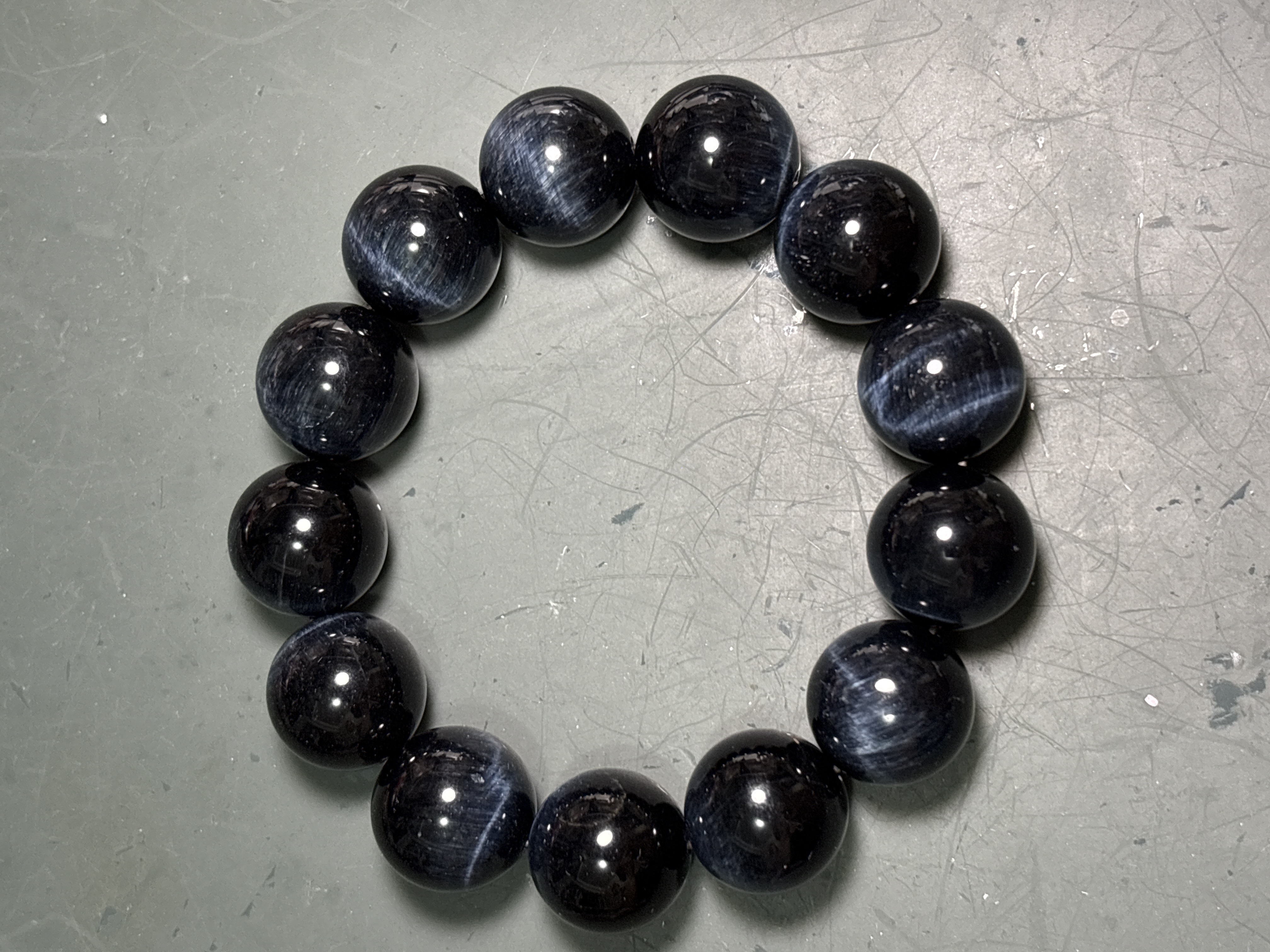 藍虎眼石手串 No.2179 規格：18mm珠18cm 手圈