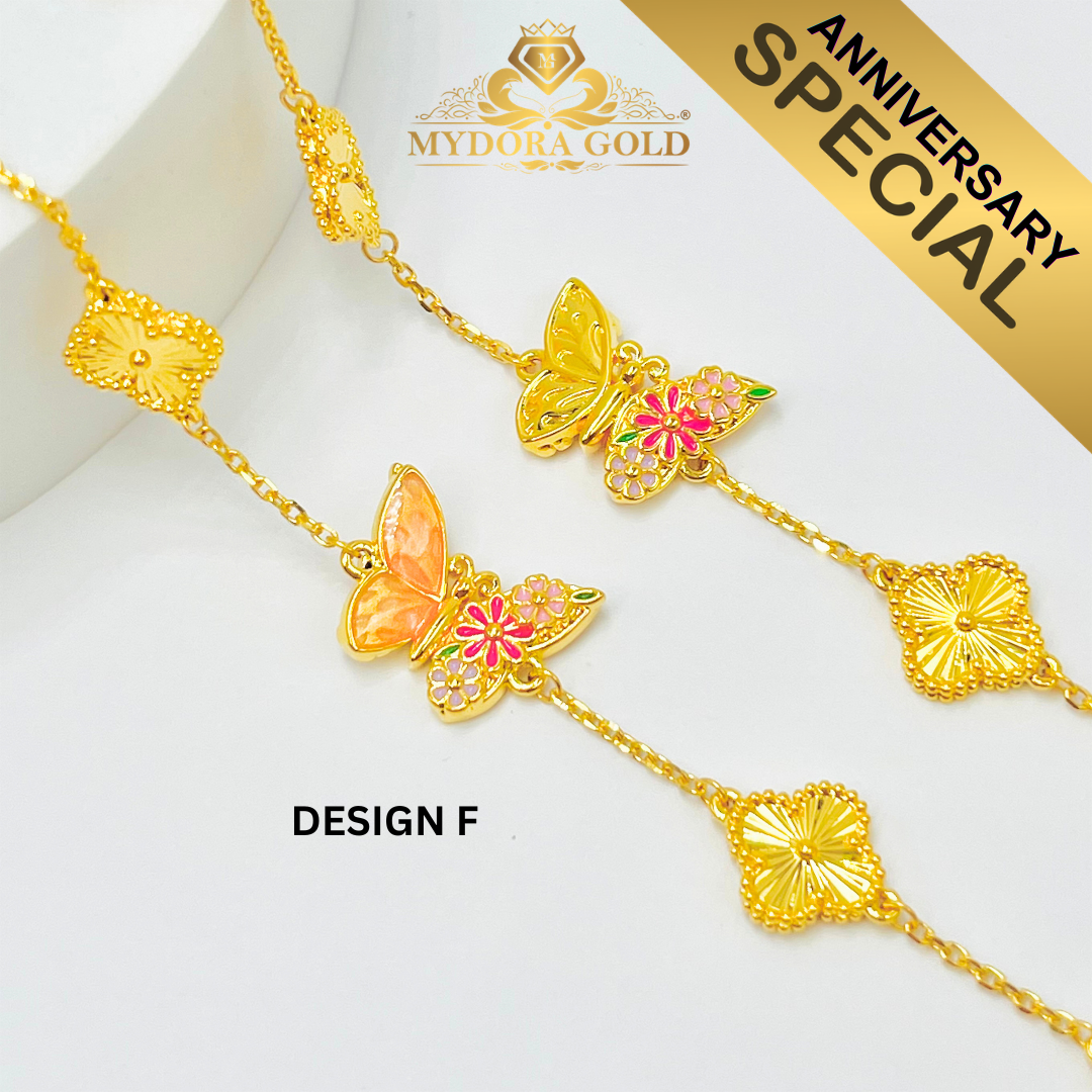 Anniversary Special: MYDORA Rantai Tangan Butterfly Series l EMAS 916/22K