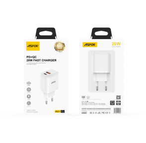 ASPOR A821 UK PD+QC 20W FAST CHARGER-CHARGER:PD+QC 20W