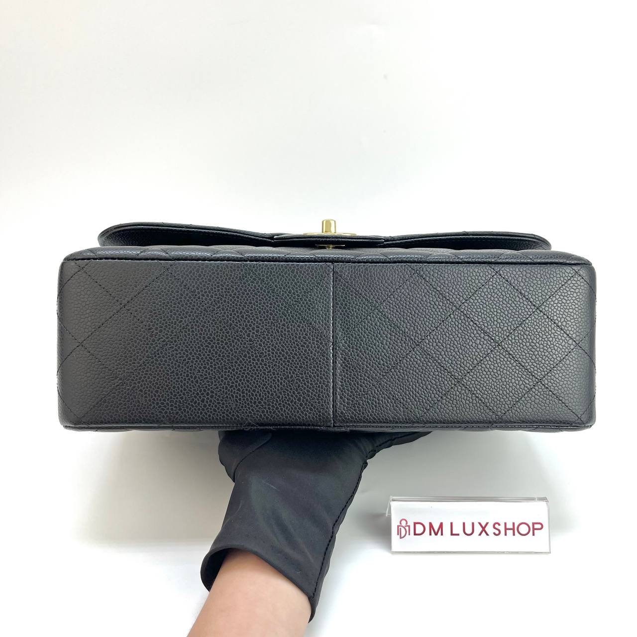 Chanel Black Caviar Classic Double Flap Jumbo GHW (Microchip)