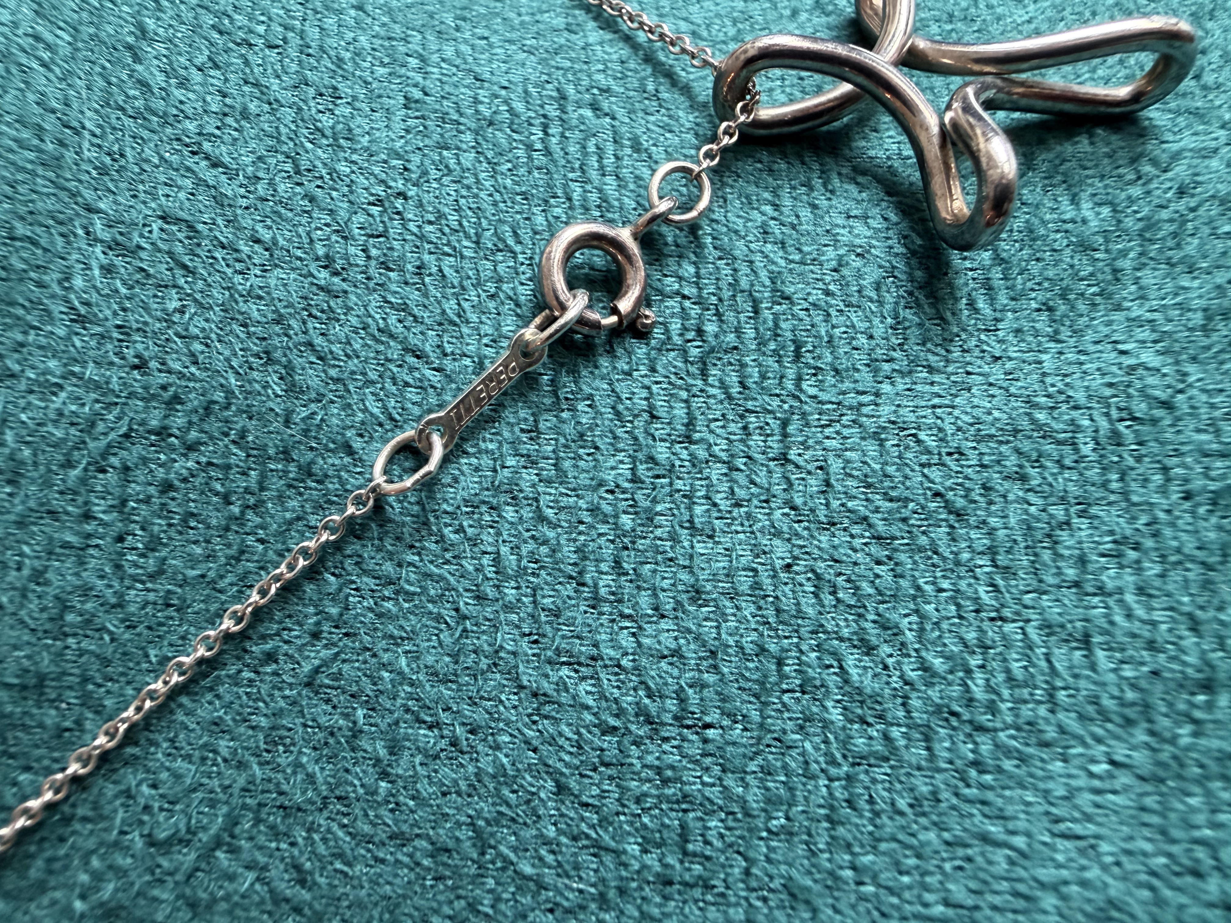 Tiffany & Co. Elsa Peretti Infinity Cross pendant 925 silver necklace