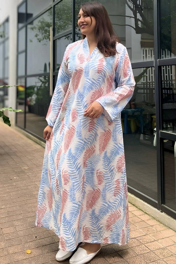 Linen Dress - Blue Blossom