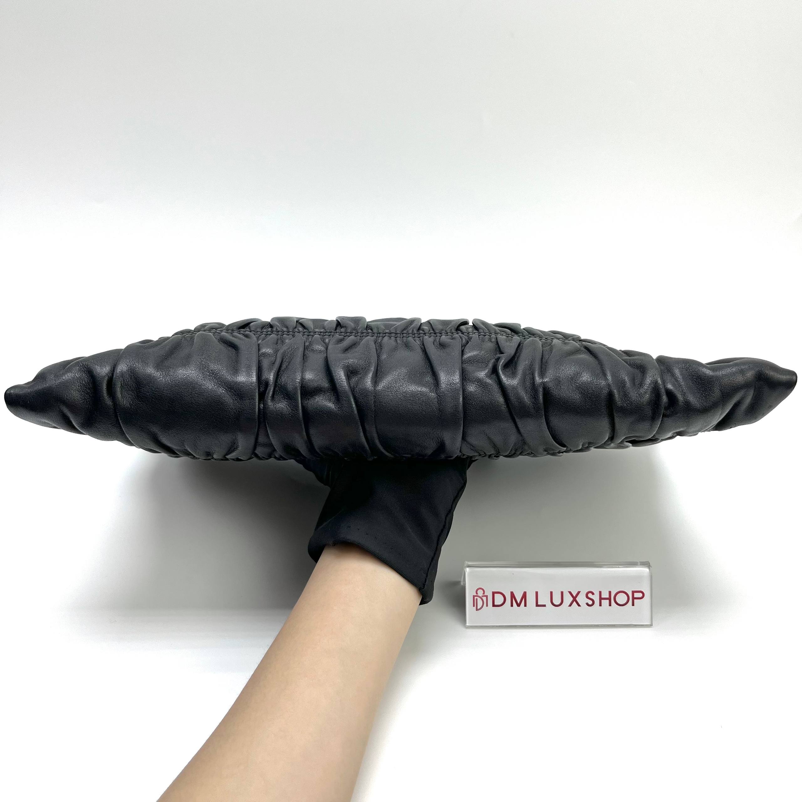 Prada Black Leather Clutch GHW