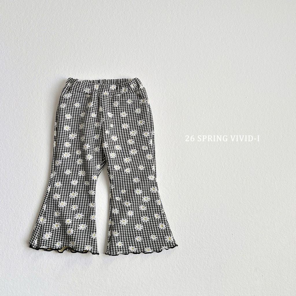 🌸預訂 韓國直送🌸🇰🇷VIVIDI七色春日風圖案花邊喇叭褲
