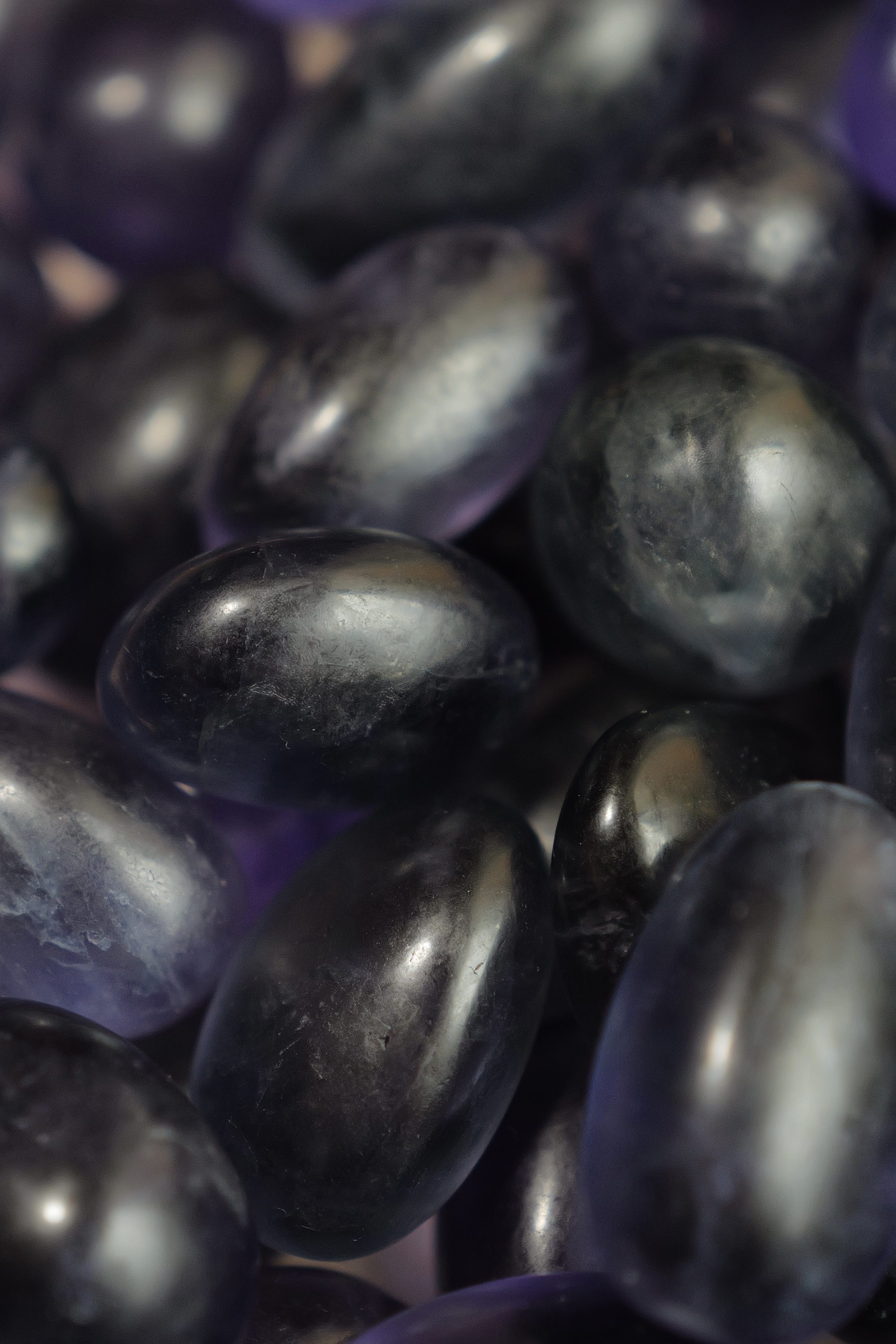 ༒紫藍綠螢石鵝蛋粒100g 包裝༒ FL.a097H18JG1*5T