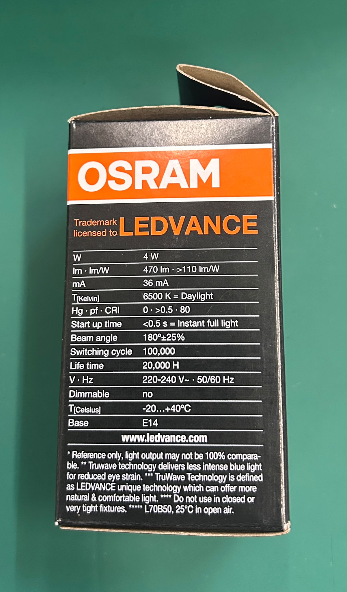 OSRAM 4W E14 DAYLIGHT 6500K VALUE CLASSIC AC72163