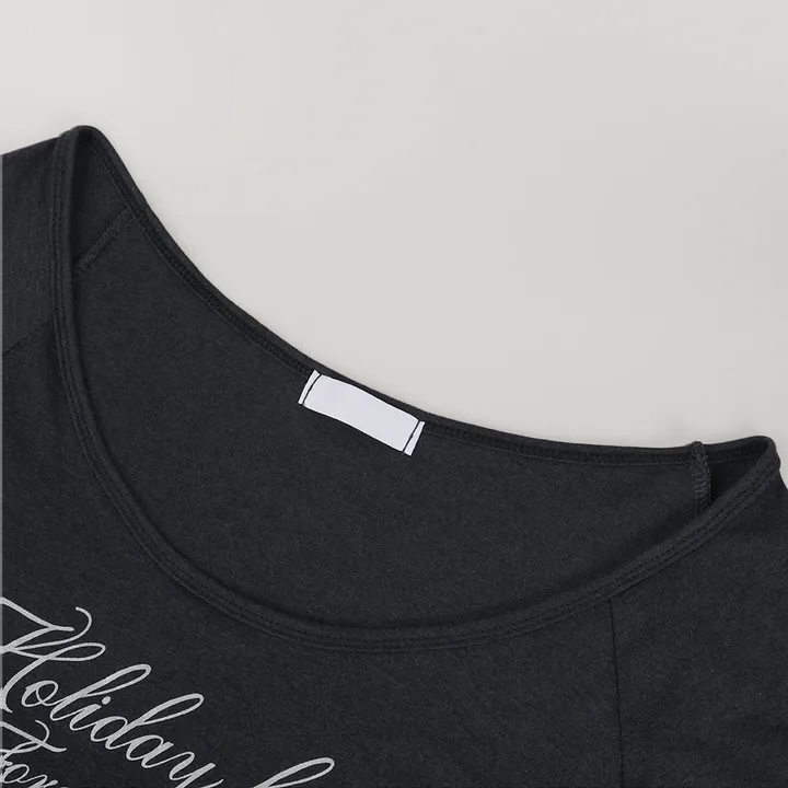 Letter Print Scoop Neck Top