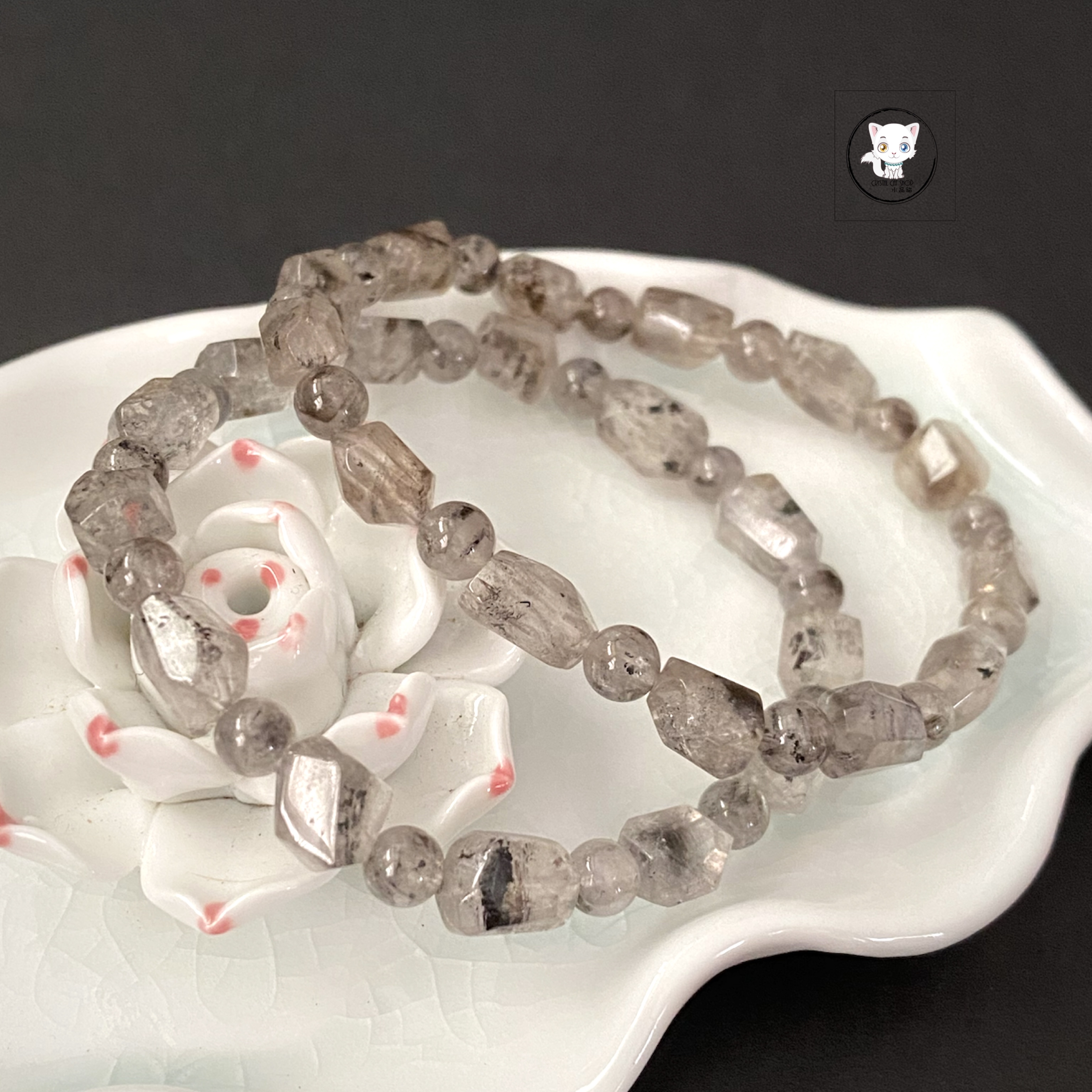 黑閃靈鑽隨形切面手鏈 7.5mm+