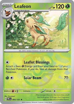 Pokemon TCG Prismatic Evolutions - Leafeon-005/131 (master ball)