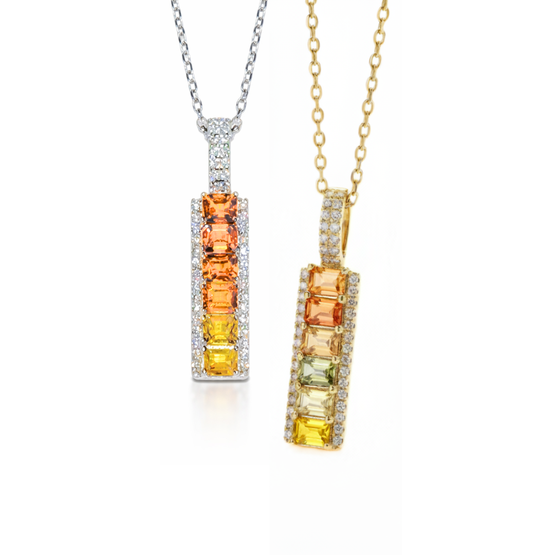 「火耀水龍玄晶・碎石條頸鏈」｜隨身風水法陣｜高訂天然彩色藍寶石系列