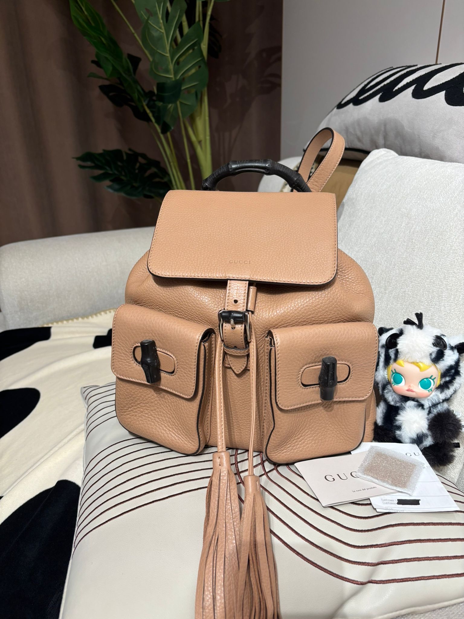 Gucci backpack 牛皮bamboo 扣背囊 100%Authentic,95%new ✅ 收據✅塵袋