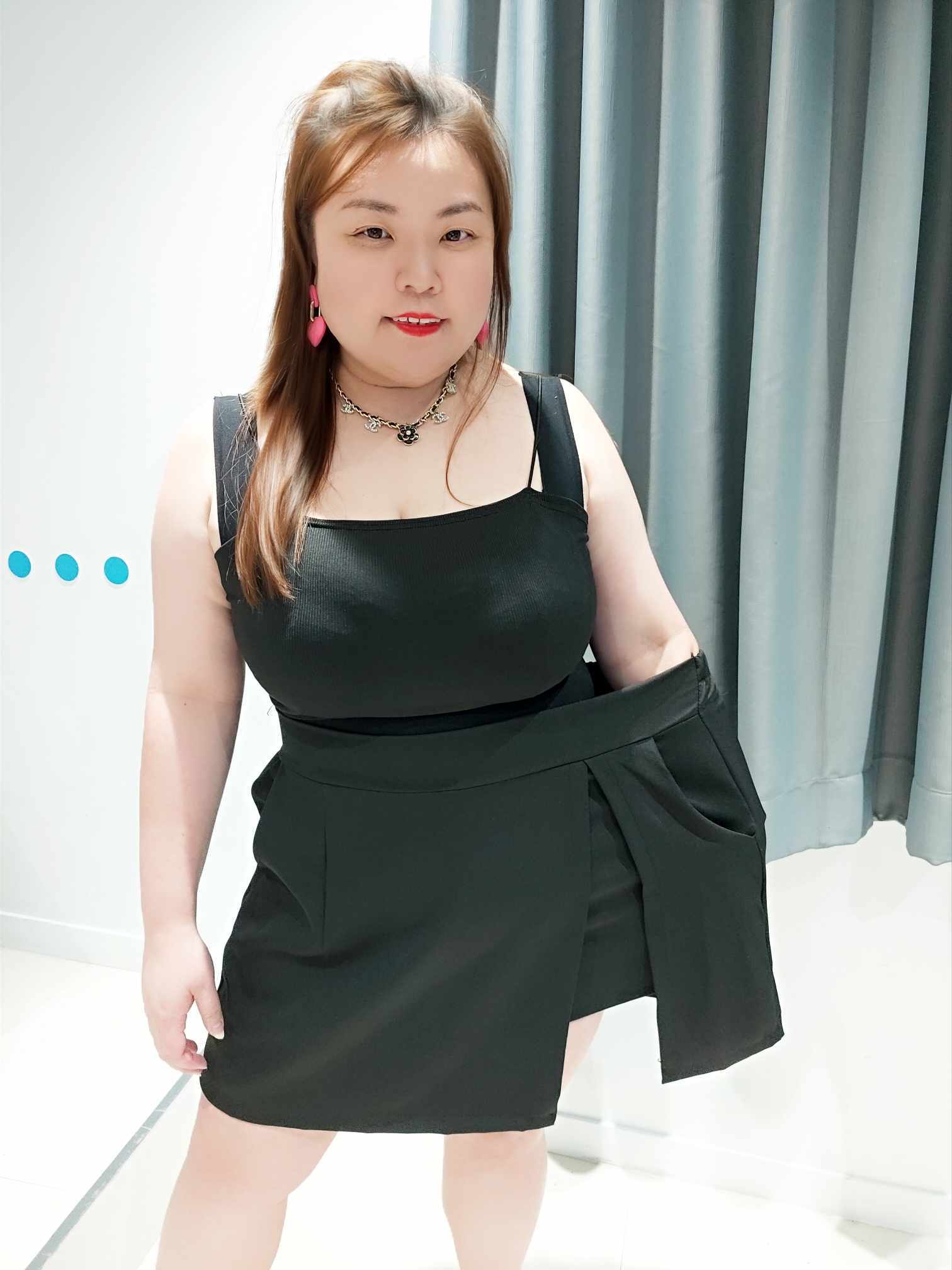 DSD15 边开叉小心机裤裙