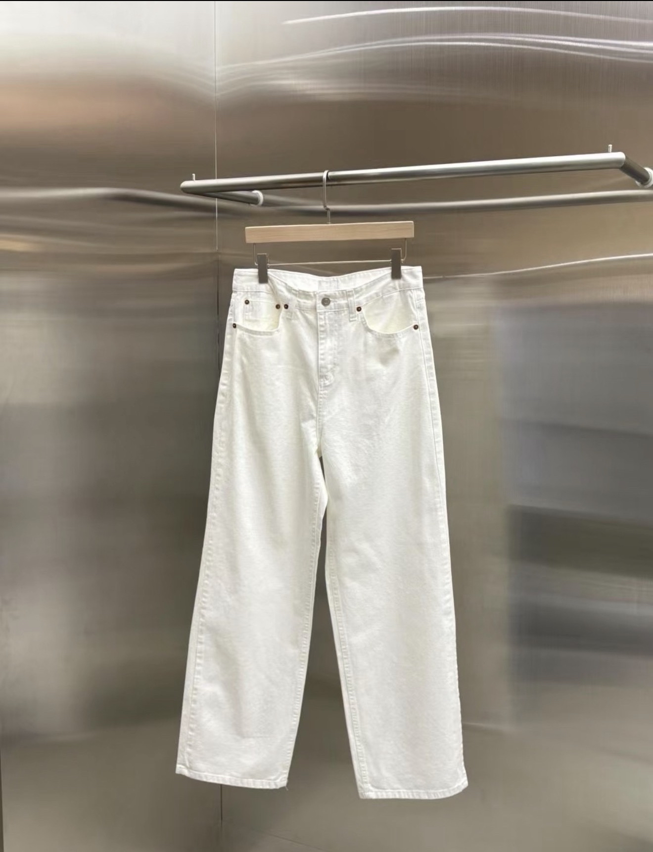 White wide-leg jeans #pt78