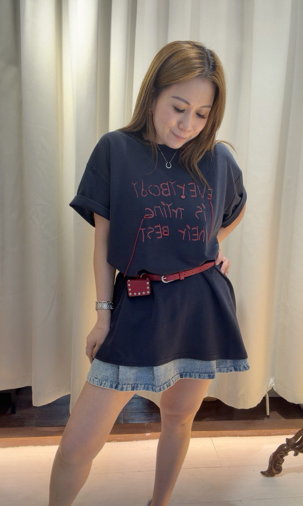 ⭐️new⭐️鬆身字母T配腰帶