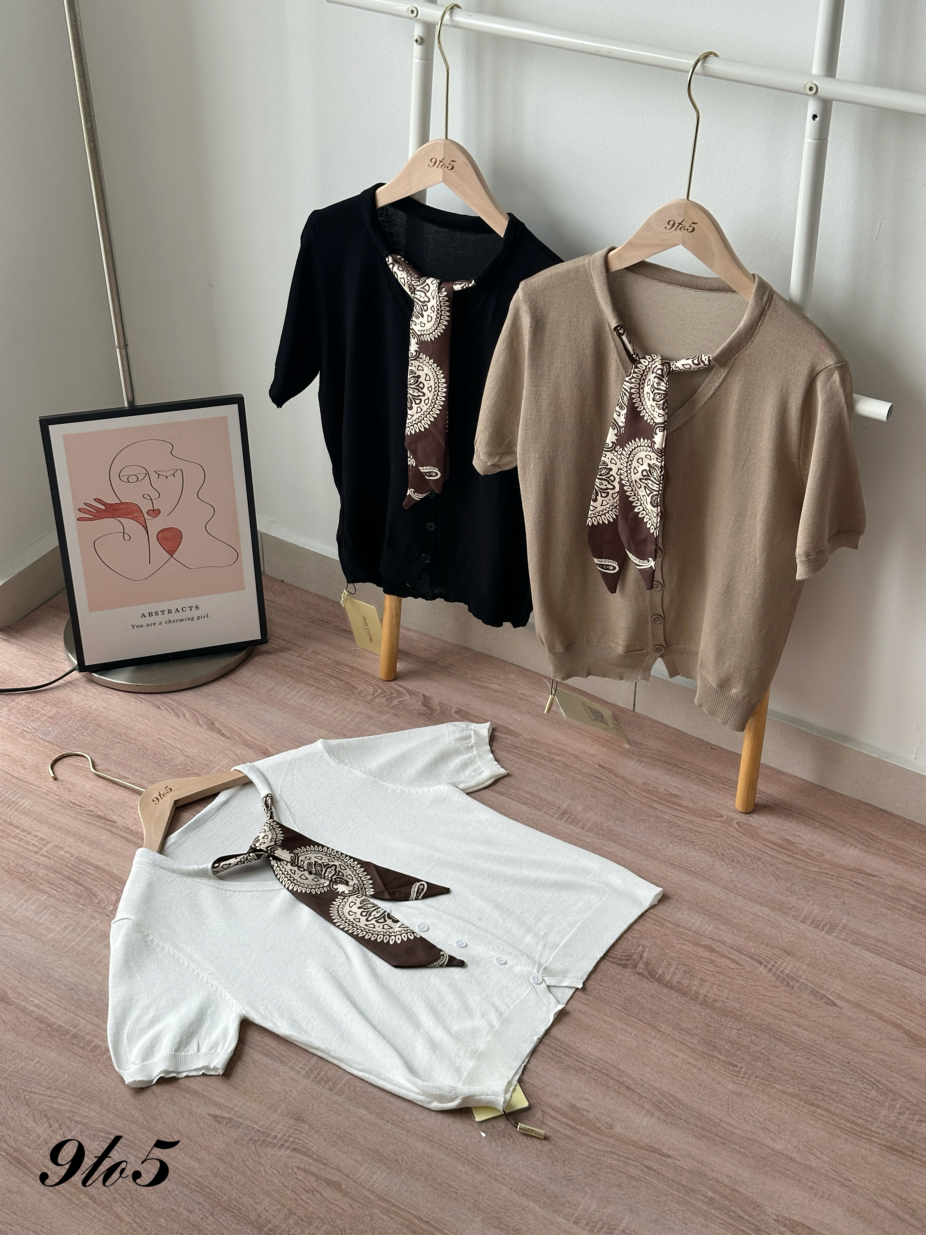 T4422 Tie-Neck Scarf Knit Top - 3 Colors 