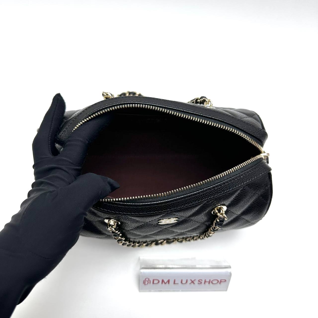 Chanel Black Caviar 26S Bowling Bag (Microchip)