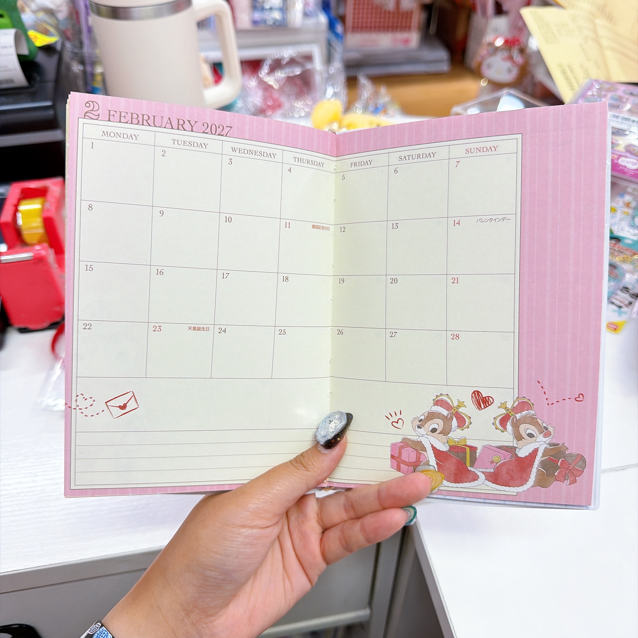 日本直送東京迪士尼史迪仔 chip and dale 鴨嘴獸2027年schedule book 