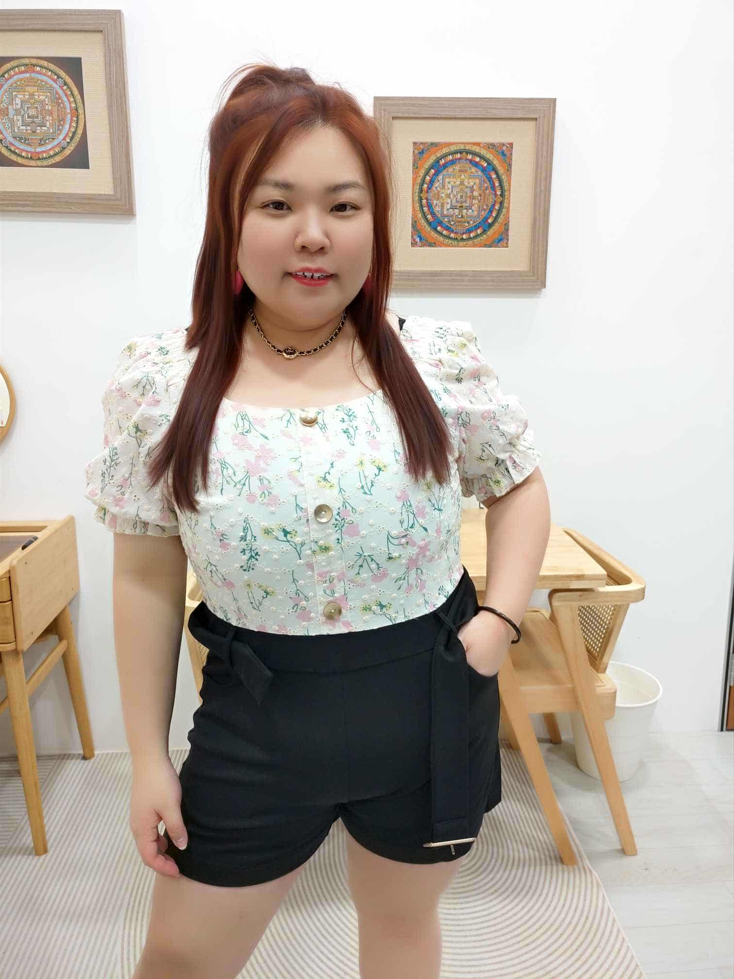 OTB07 LC8274 拼筒花设计方领连体裤