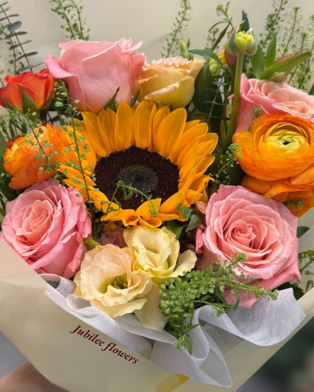 🌻 向日葵 玫瑰 洋桔梗 花束