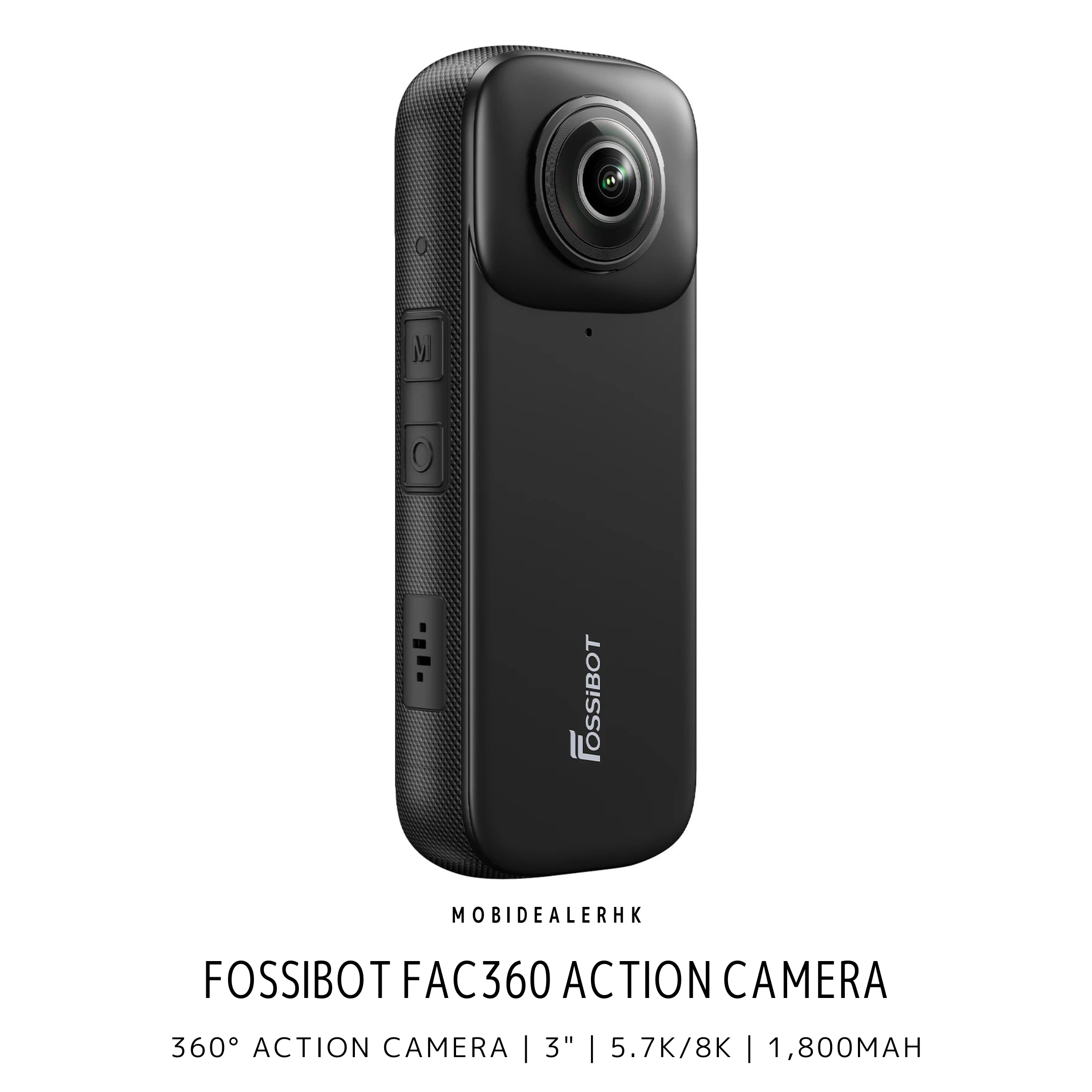 Fossibot FAC360 | 相機 | 360° 全景相機 | 3" | 5.7K/8K | 1,800mAh