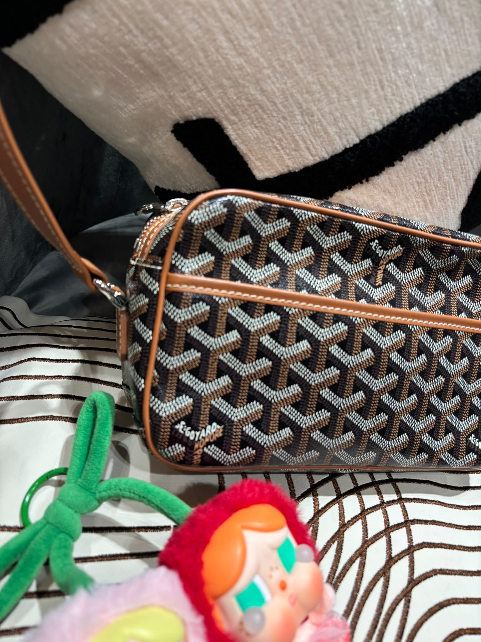 Goyard cap vert pm bag tan 焦糖黑100%Authentic ,93%new ✅dust bag