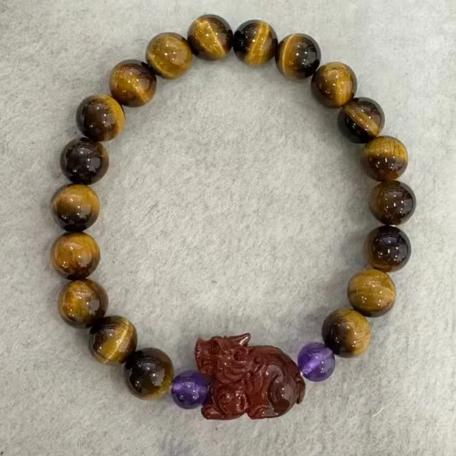 JP2101 EH1527 天祿貔貅虎眼手串