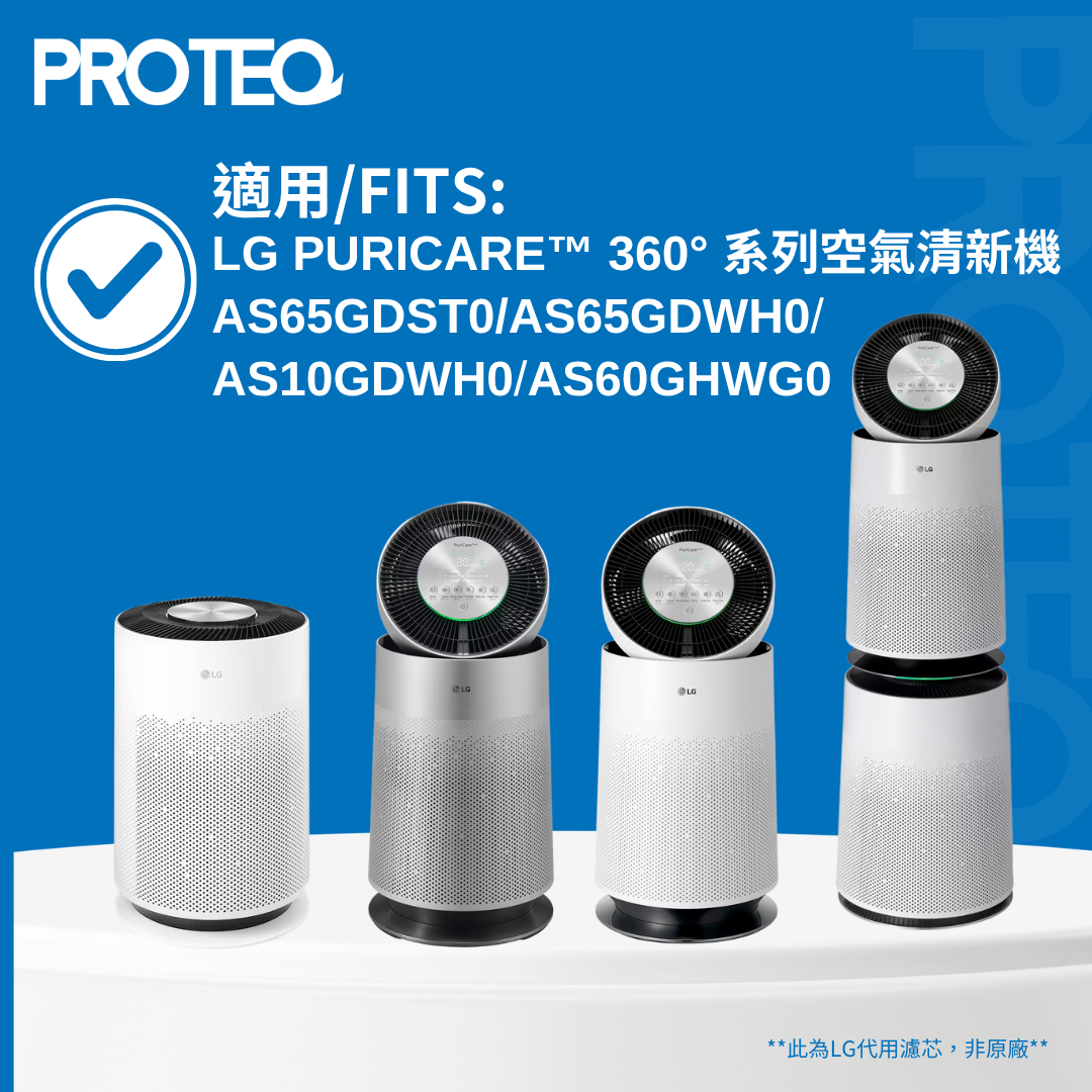 LG PuriCare 360​​°系列空氣清新機HEPA活性炭代用濾芯套裝