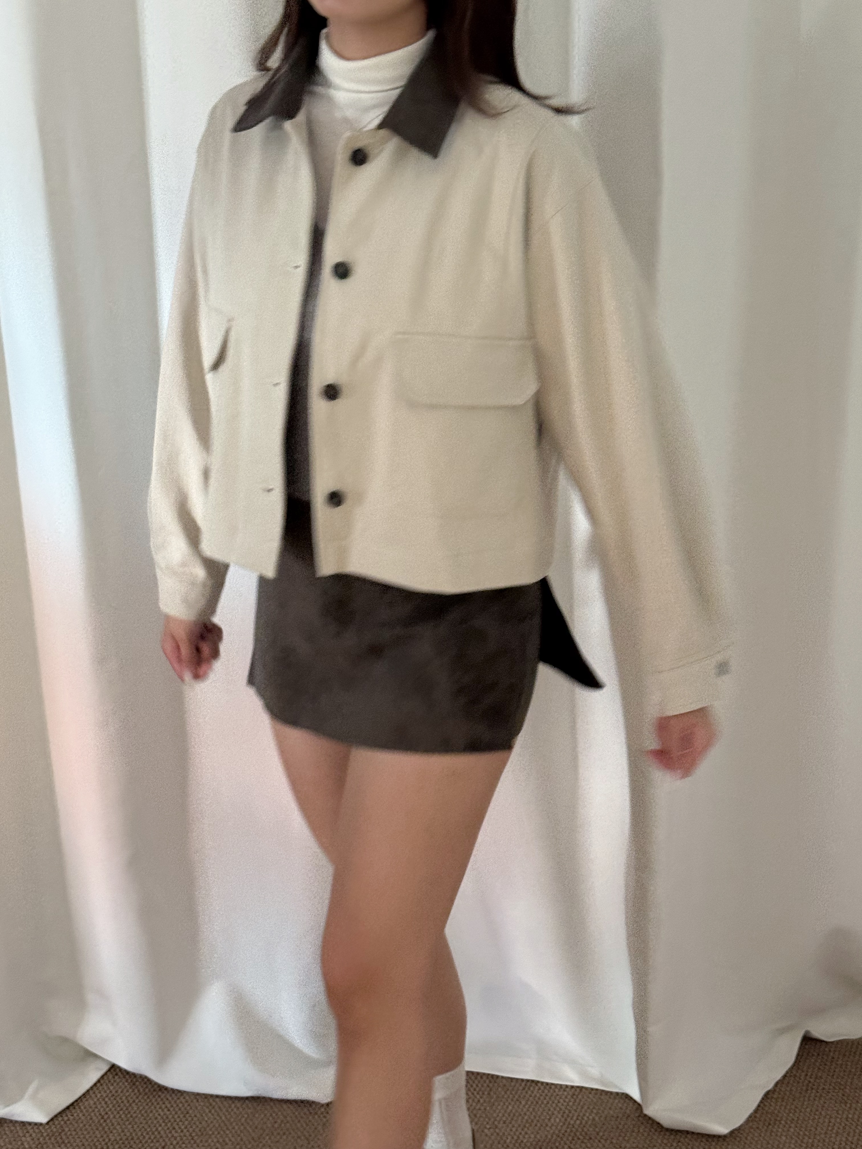 [巴恩風外套!]Leather Collar Barn Jacket(兩色入)