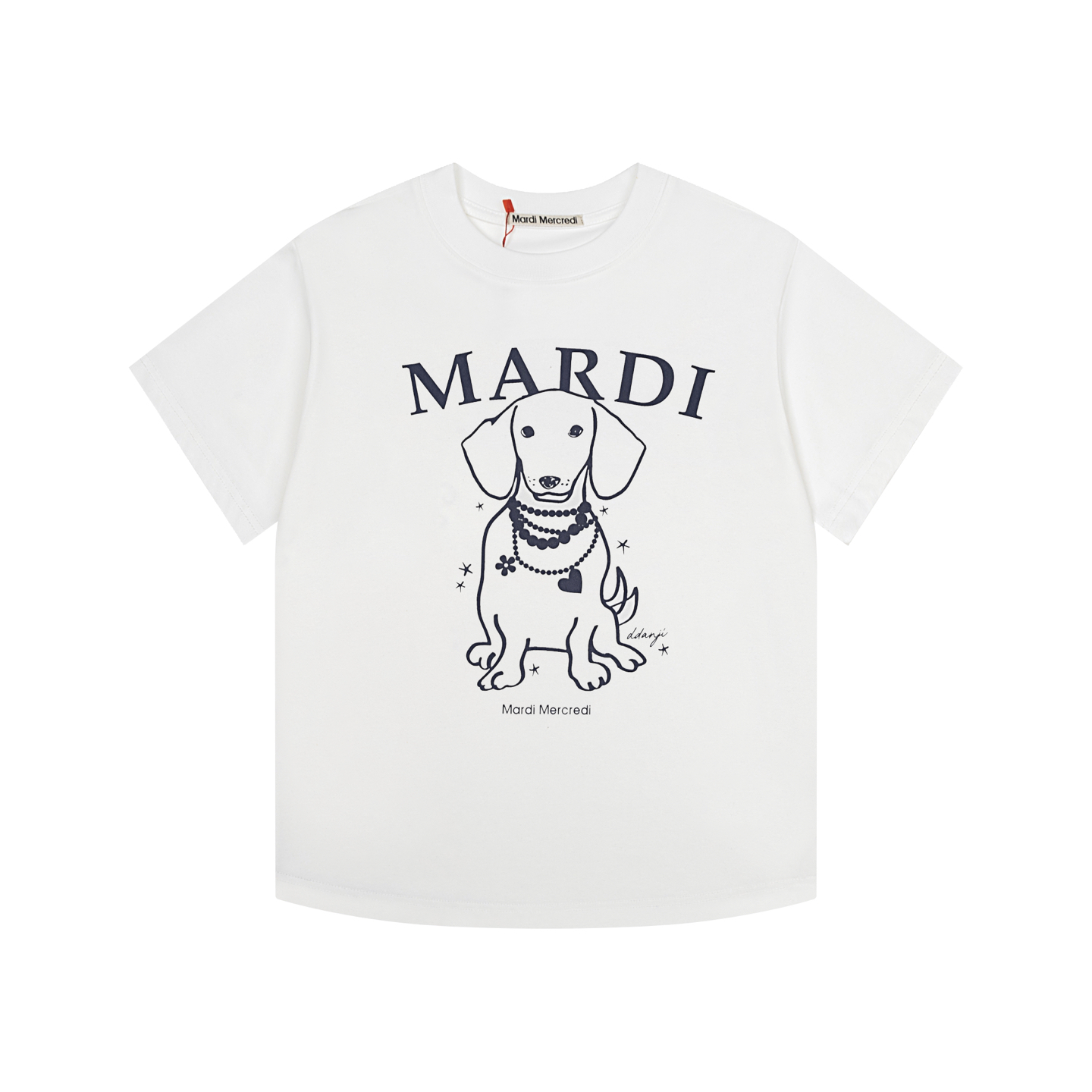 Mardi Mercredi Swing The Tail Ddanji Pearl Necklace T-shirt
